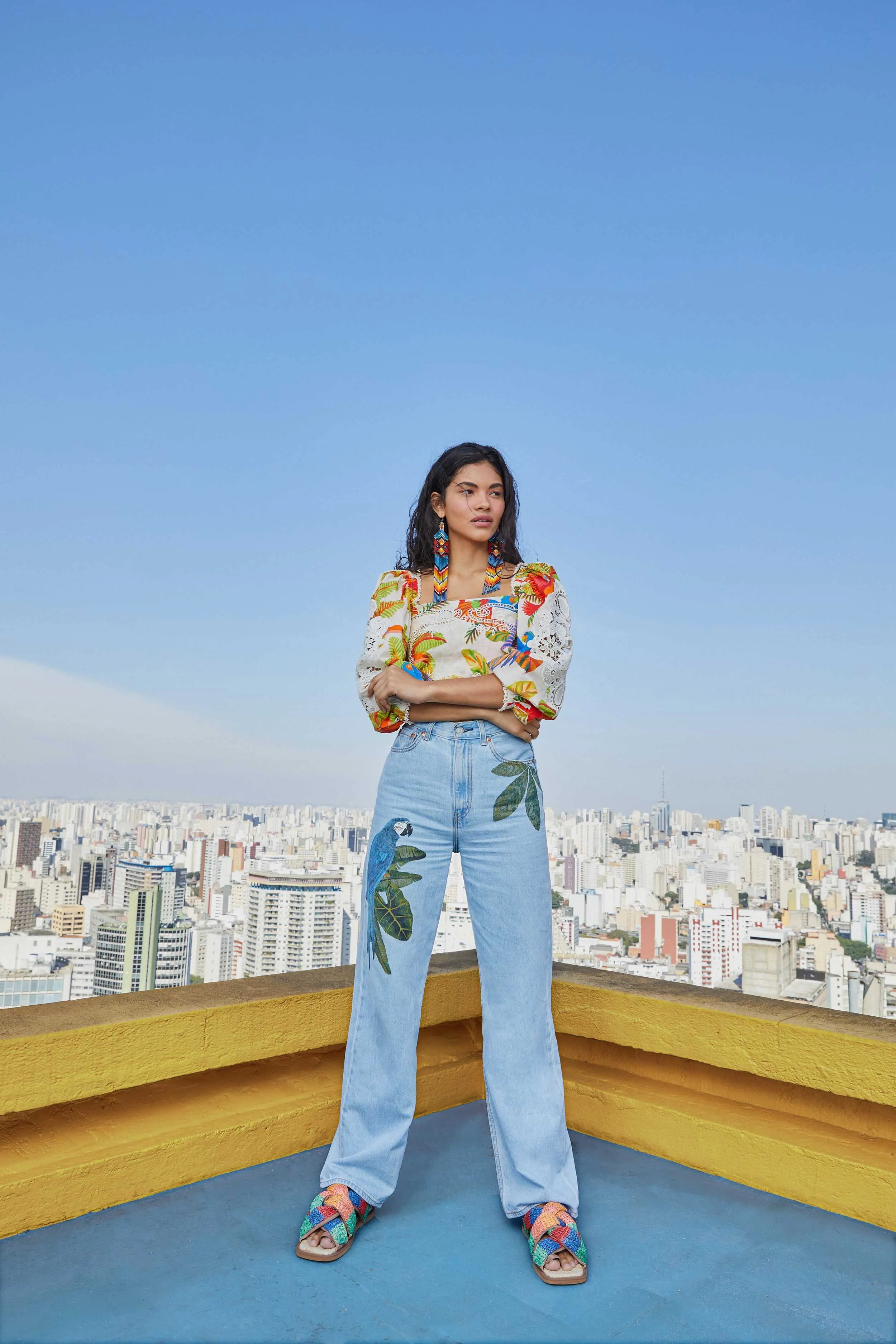 Off-White Forest Birds Blouse sold by FARM Rio