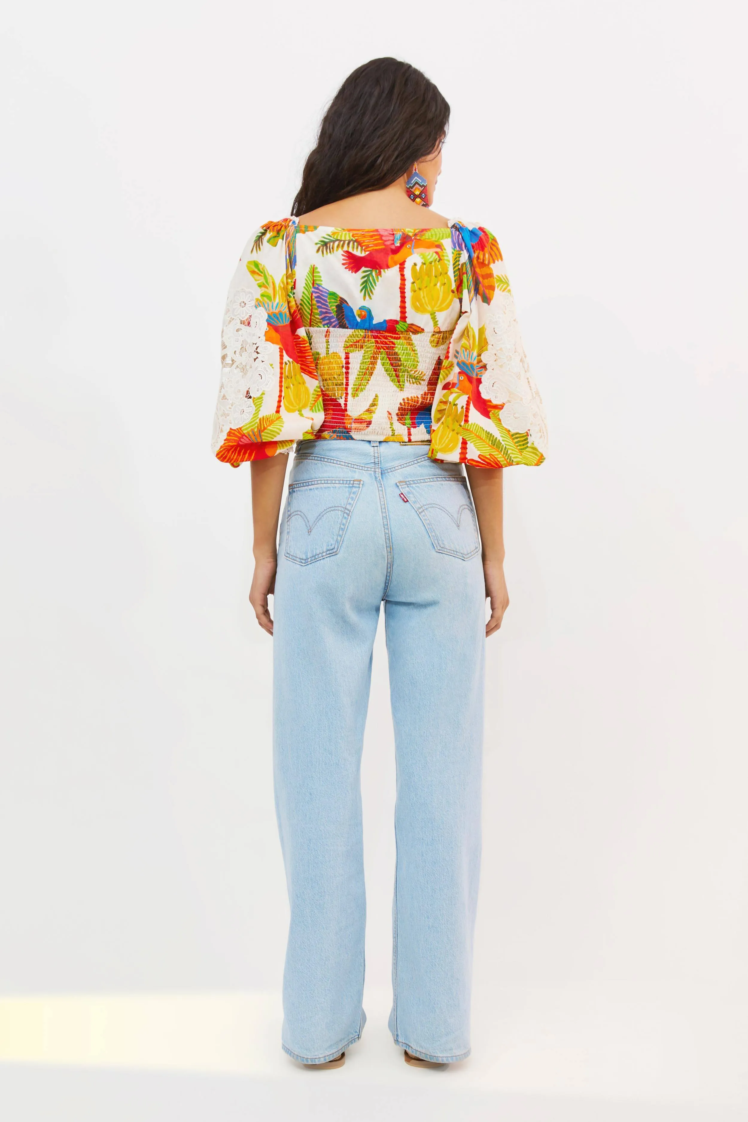 Off-White Forest Birds Blouse sold by FARM Rio product image thumbnail 2