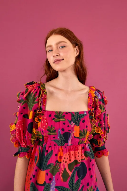 Pink Pop Leopards Blouse sold by FARM Rio