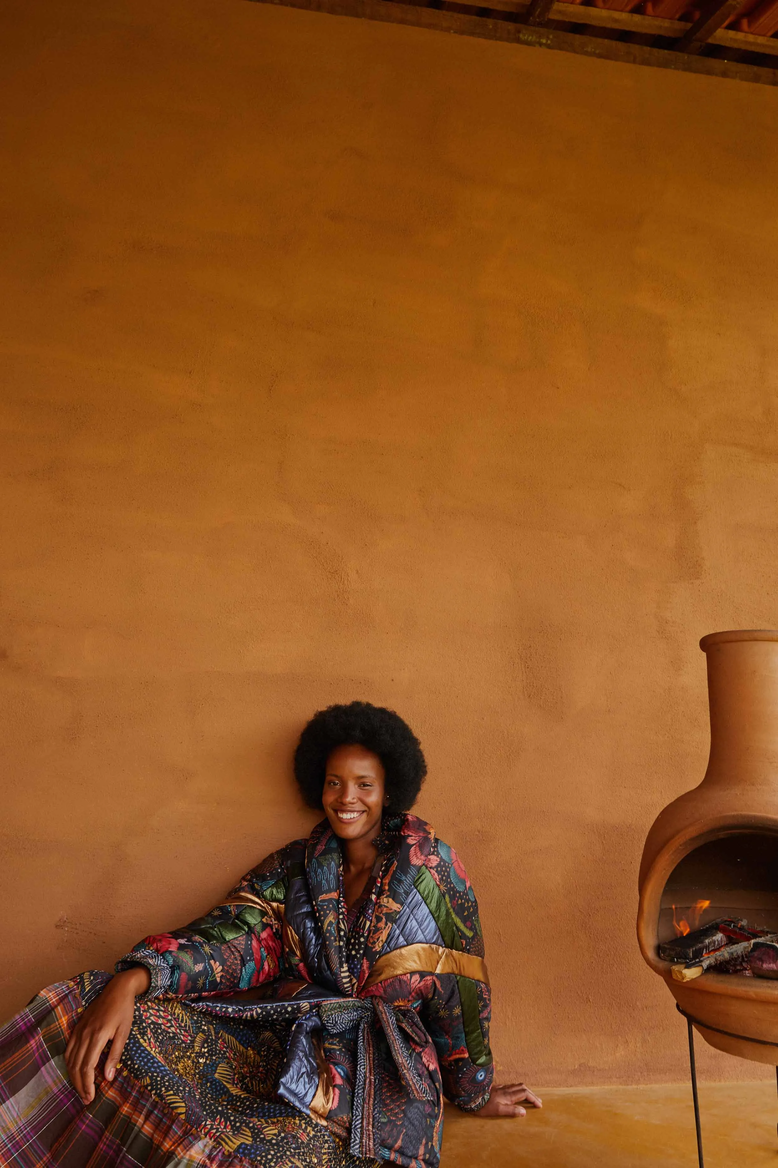 BLACK WILD BANANAS METALLIC REVERSIBLE PUFFER JACKET sold by FARM Rio product image thumbnail 4