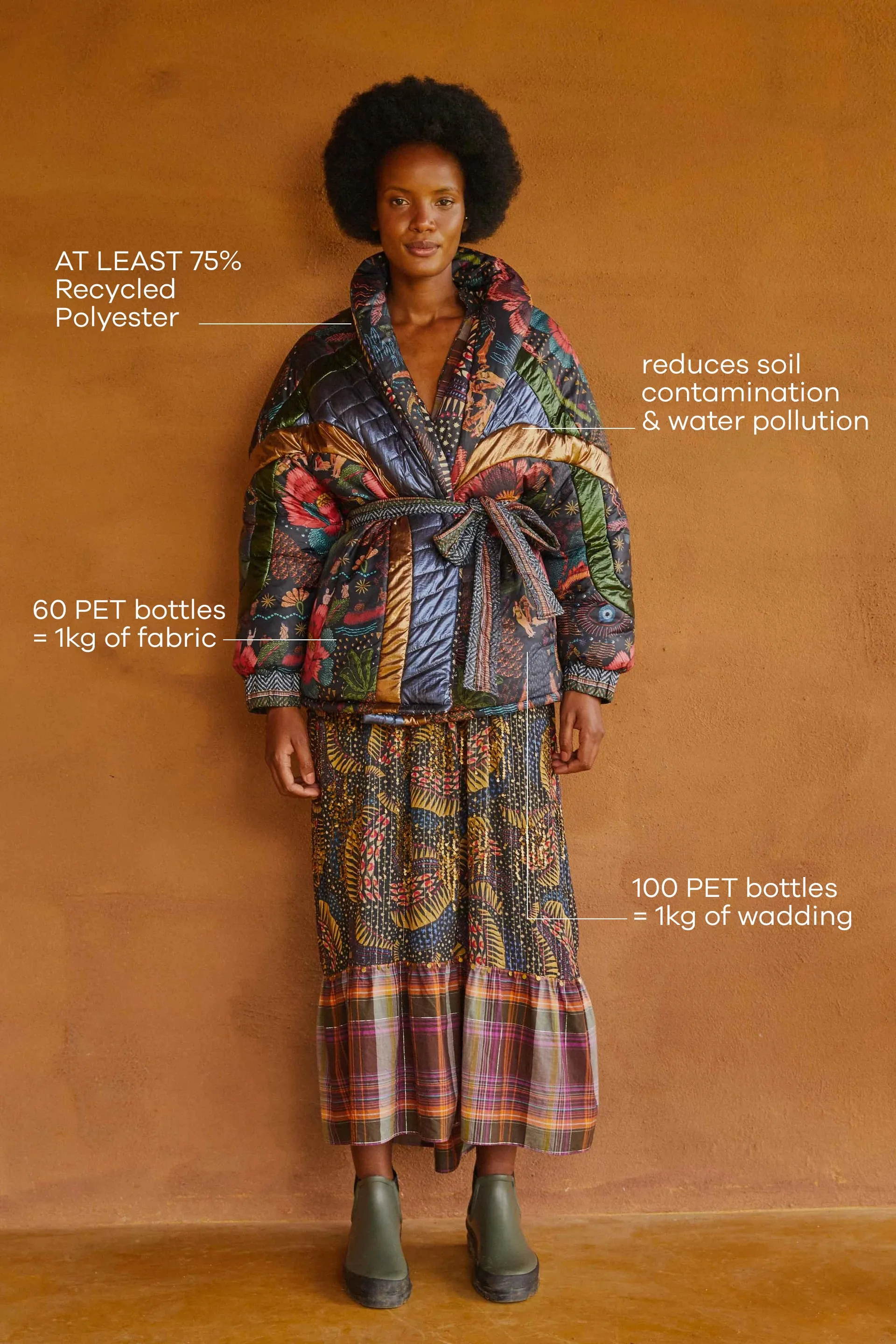 BLACK WILD BANANAS METALLIC REVERSIBLE PUFFER JACKET sold by FARM Rio product image thumbnail 2