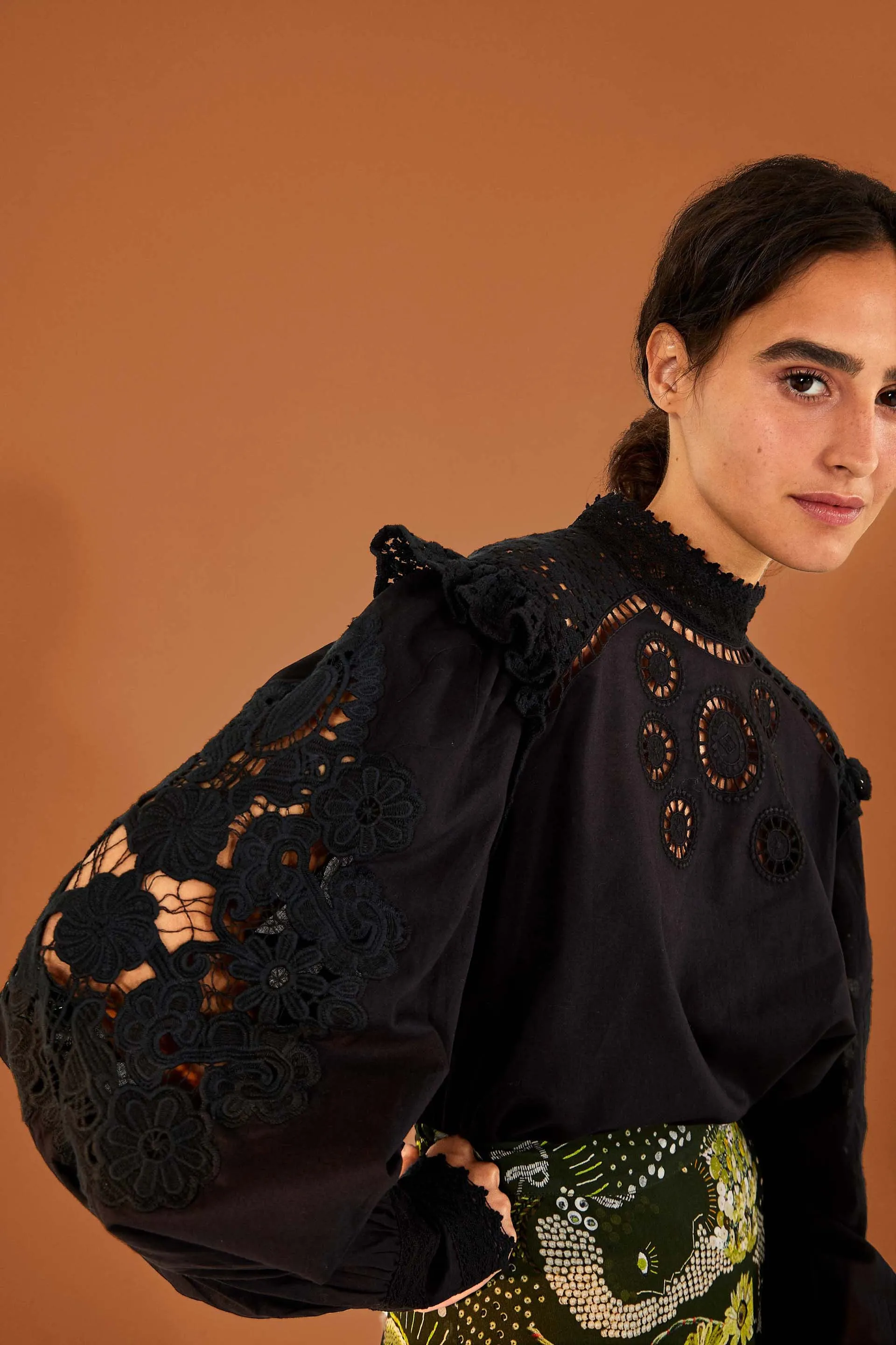 BLACK LACE BLOUSE sold by FARM Rio