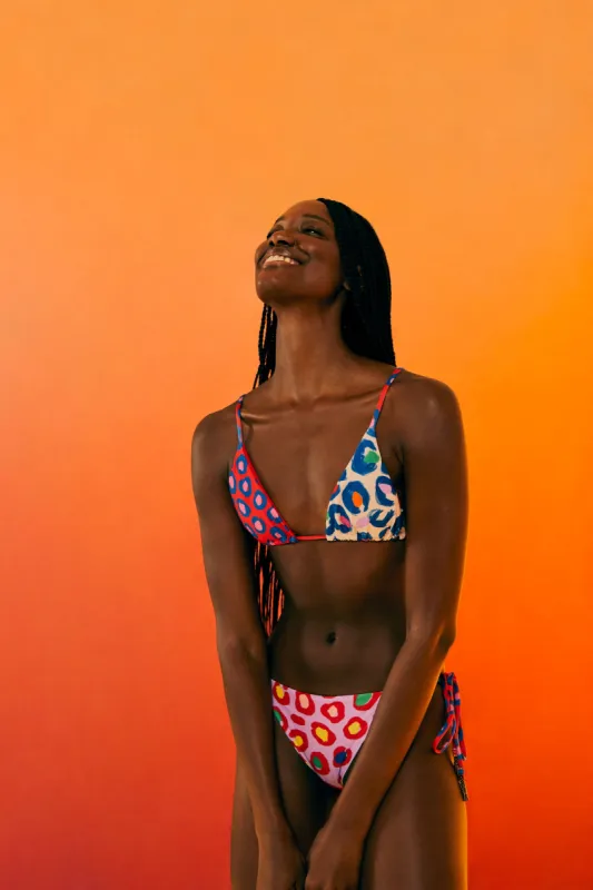 Leopard Pop Triangle Bikini Top sold by FARM Rio