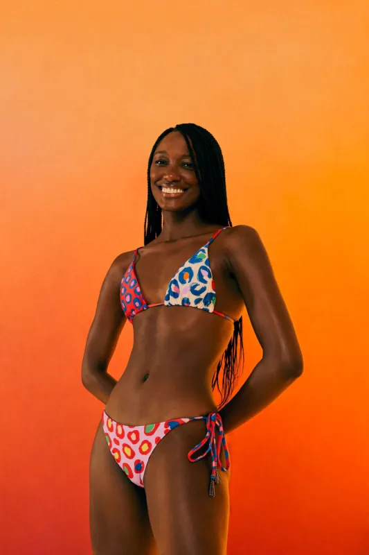 Leopard Pop Triangle Bikini Bottom sold by FARM Rio