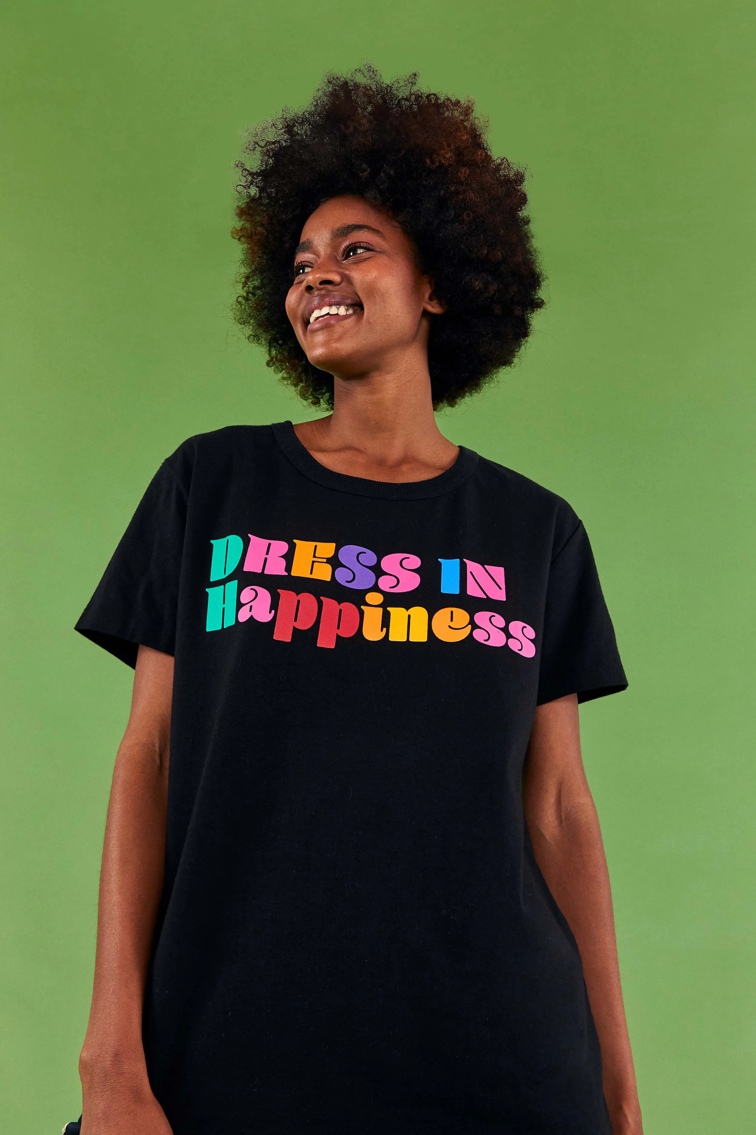 BLACK DRESS IN HAPPINESS T SHIRT sold by FARM Rio