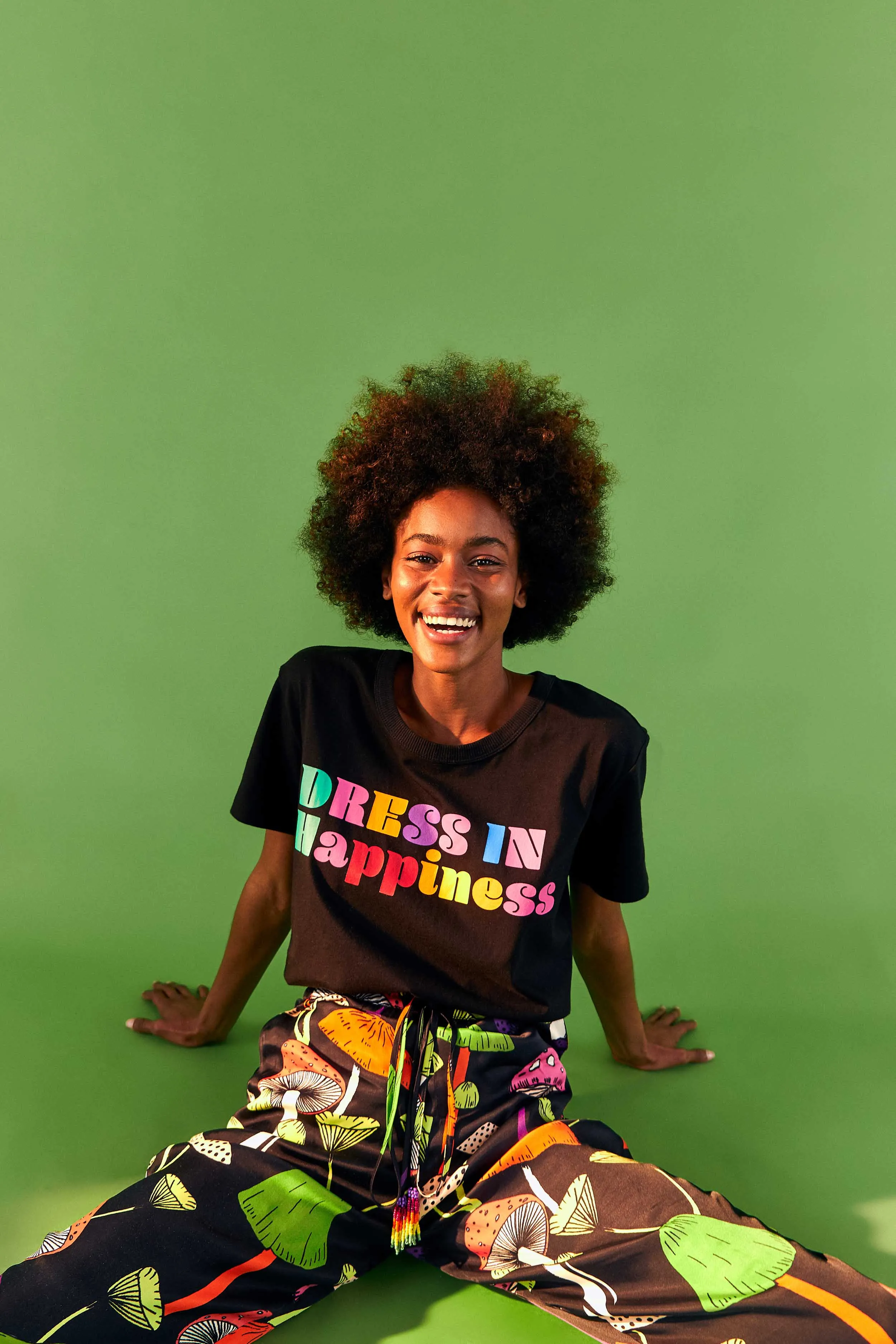 BLACK DRESS IN HAPPINESS T SHIRT sold by FARM Rio product image thumbnail 3