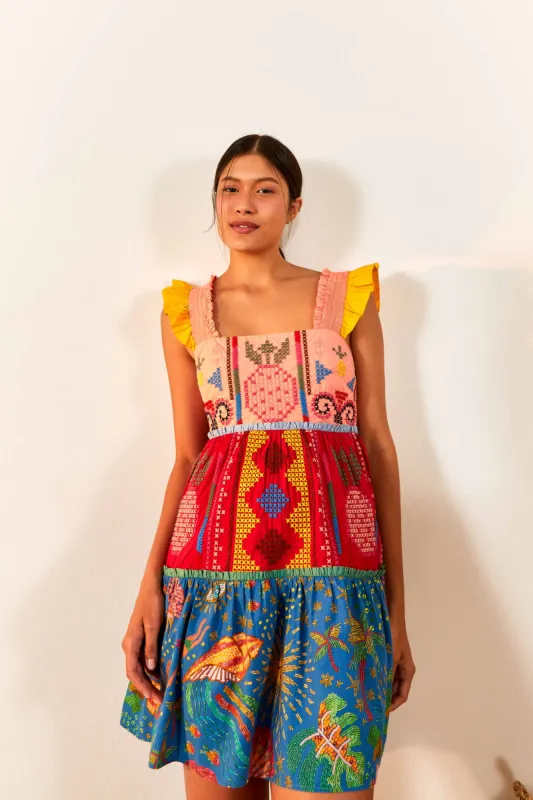 Color Block Embroidered Mini Dress sold by FARM Rio