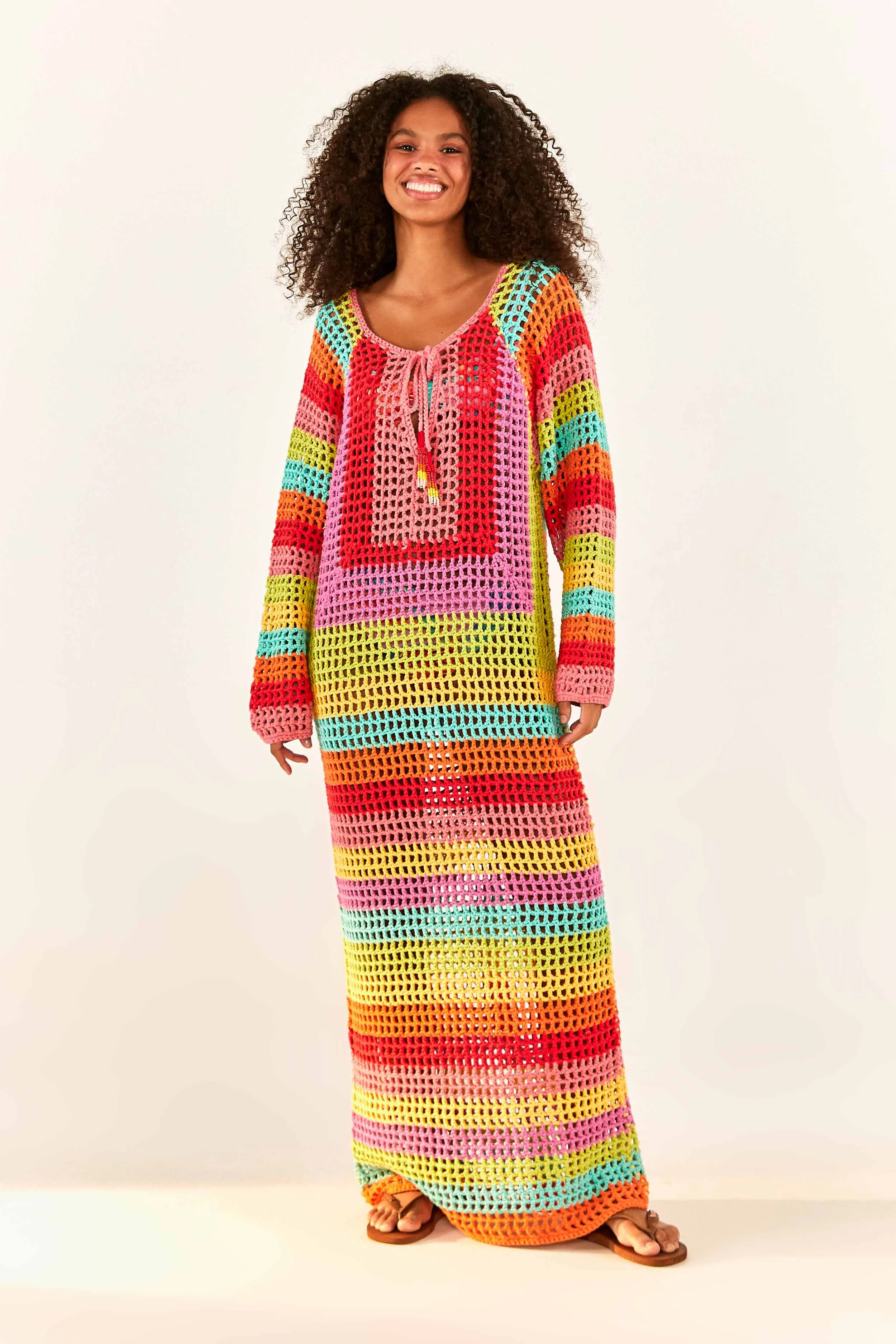 Striped Multicolor Crochet Dress sold by FARM Rio product image thumbnail 4
