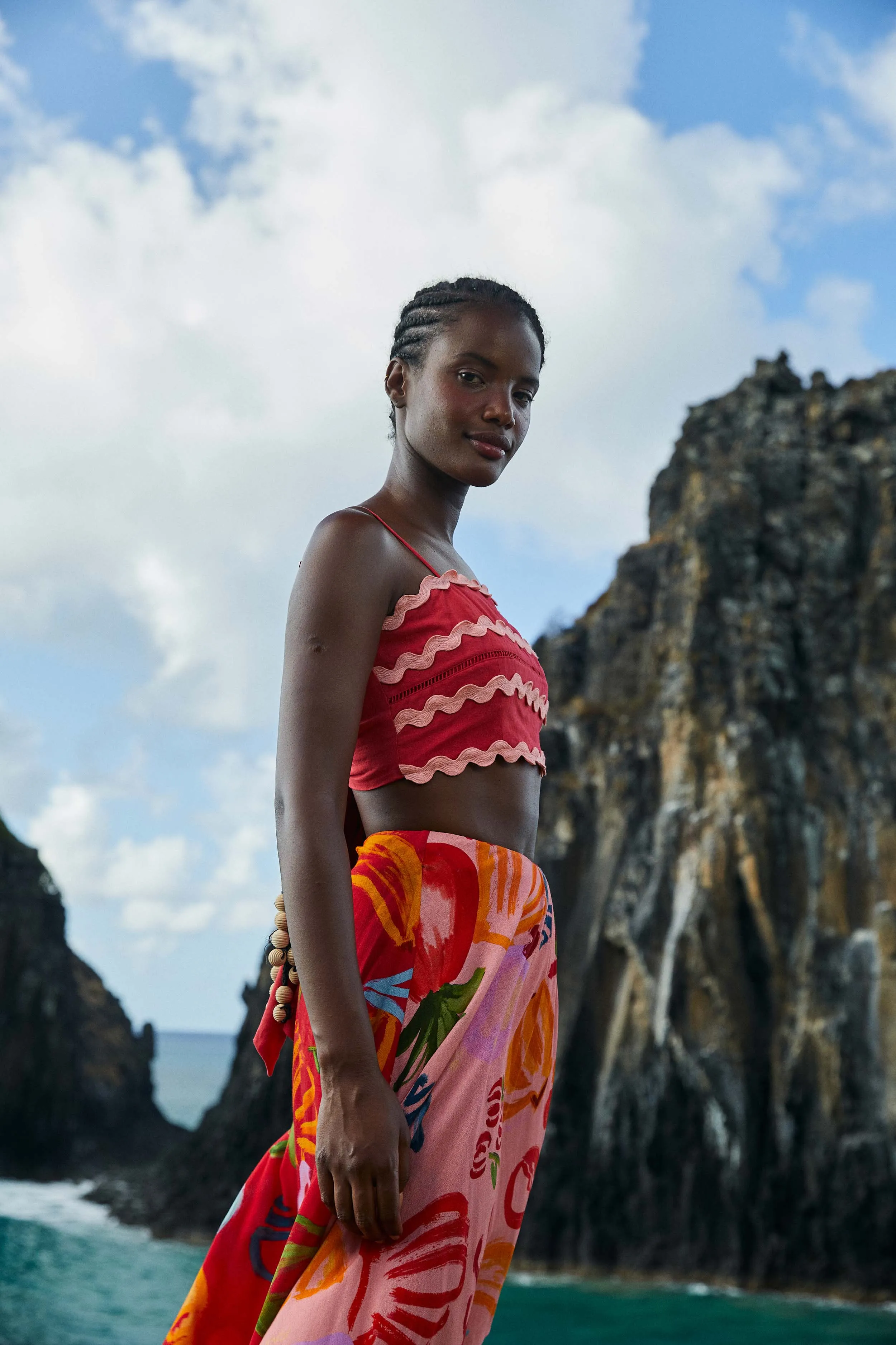 Red Wrap Top sold by FARM Rio