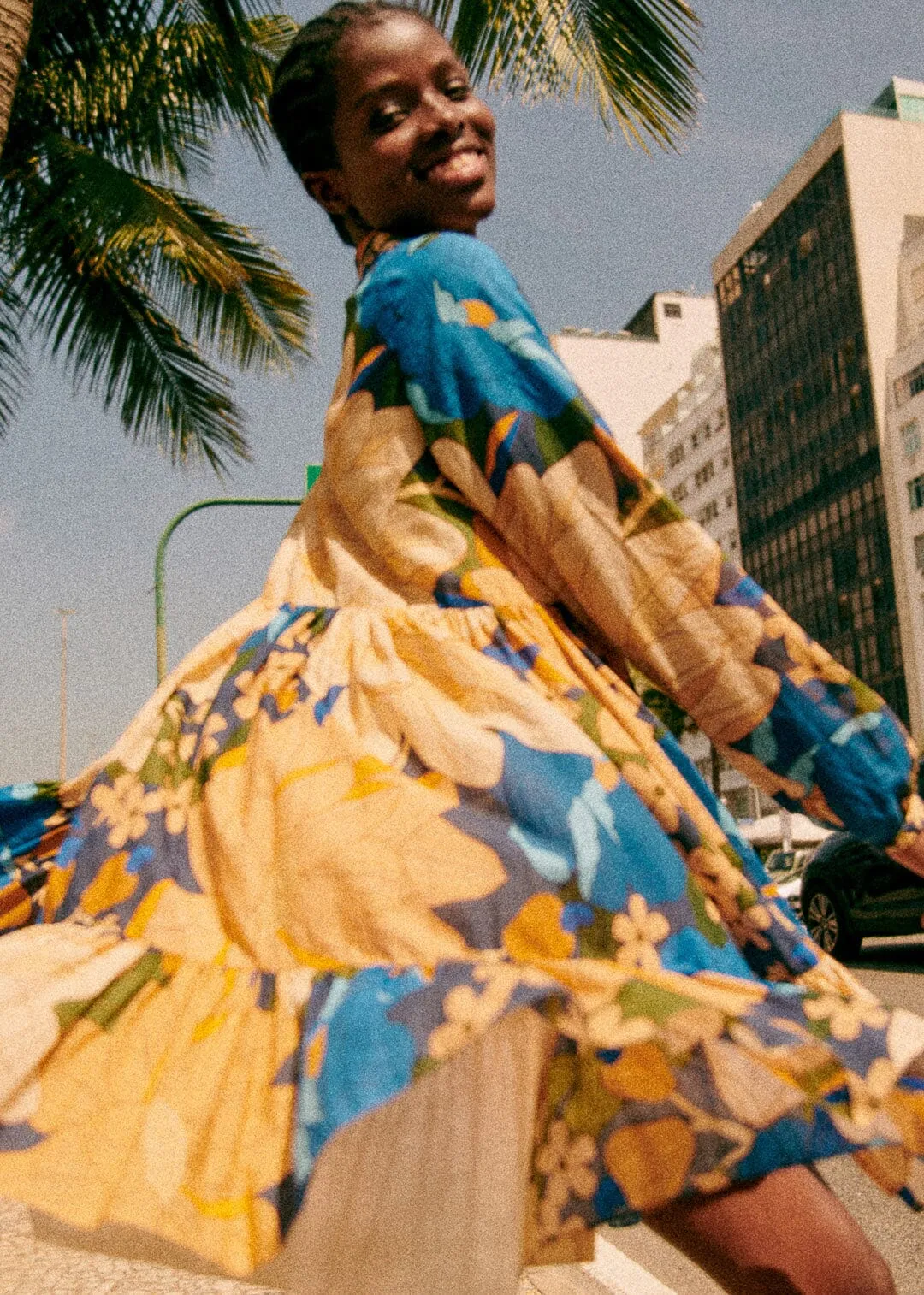 Mandacaru Floral Black Hilma Short Dress sold by FARM Rio product image thumbnail 5