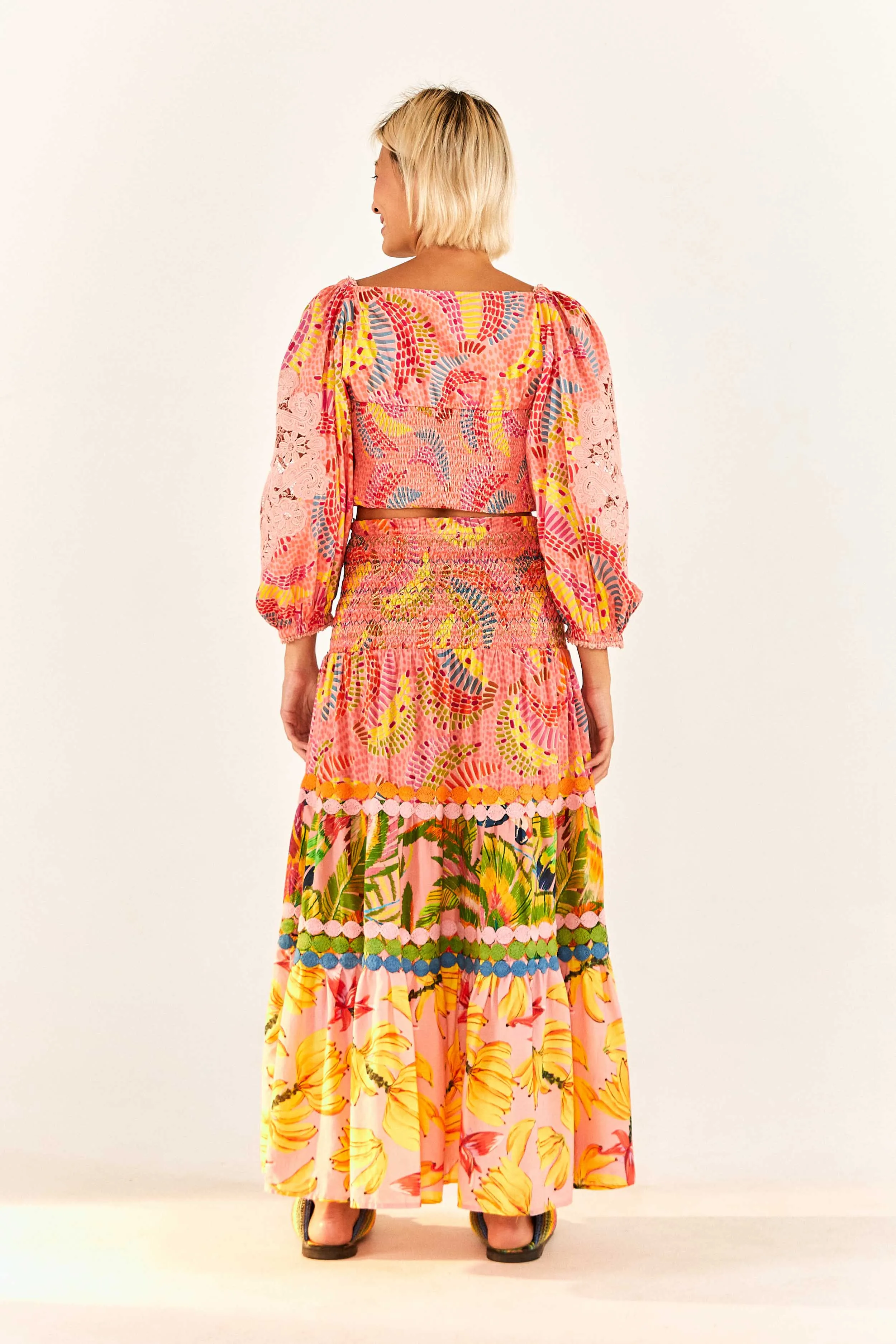 Mixed Pink Prints Midi Skirt sold by FARM Rio product image thumbnail 2