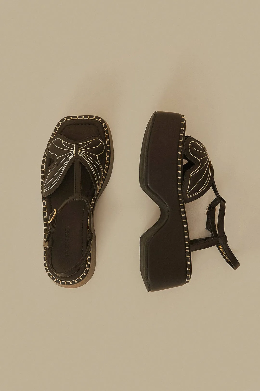 Black Butterfly Flatform Sandal sold by FARM Rio product image thumbnail 4