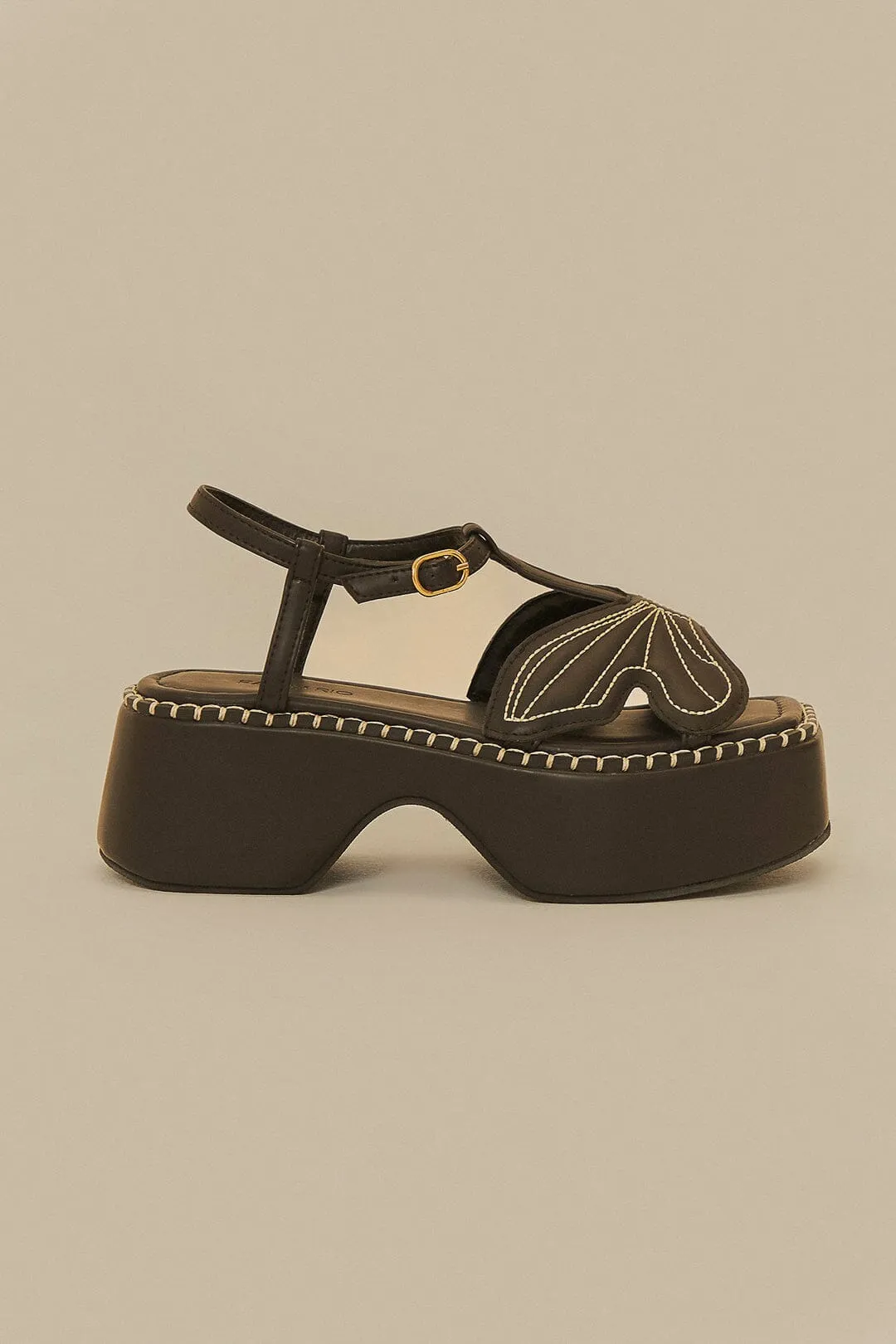 Black Butterfly Flatform Sandal sold by FARM Rio