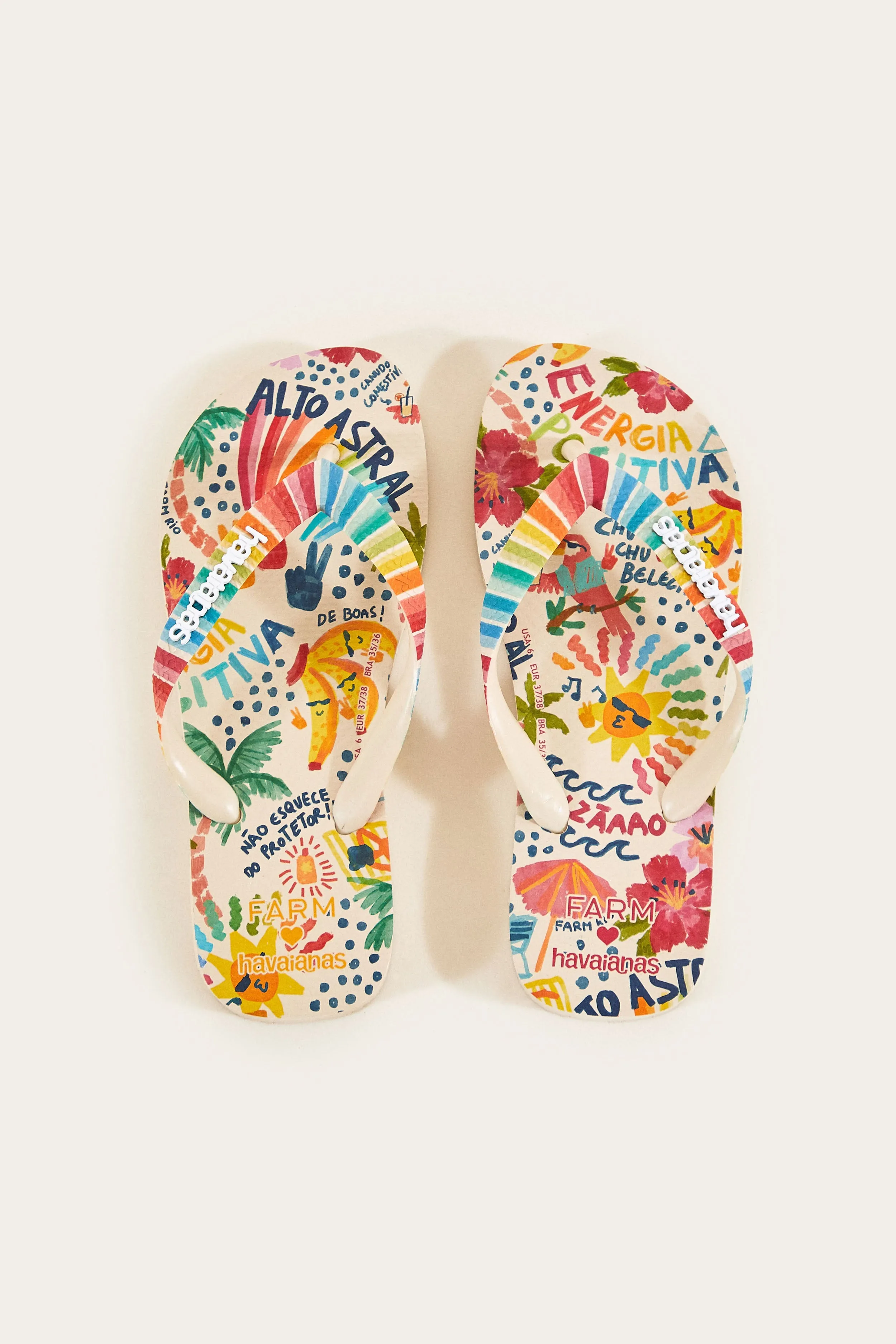 WHITE GOOD VIBES HAVAIANAS SANDALS sold by FARM Rio product image thumbnail 3