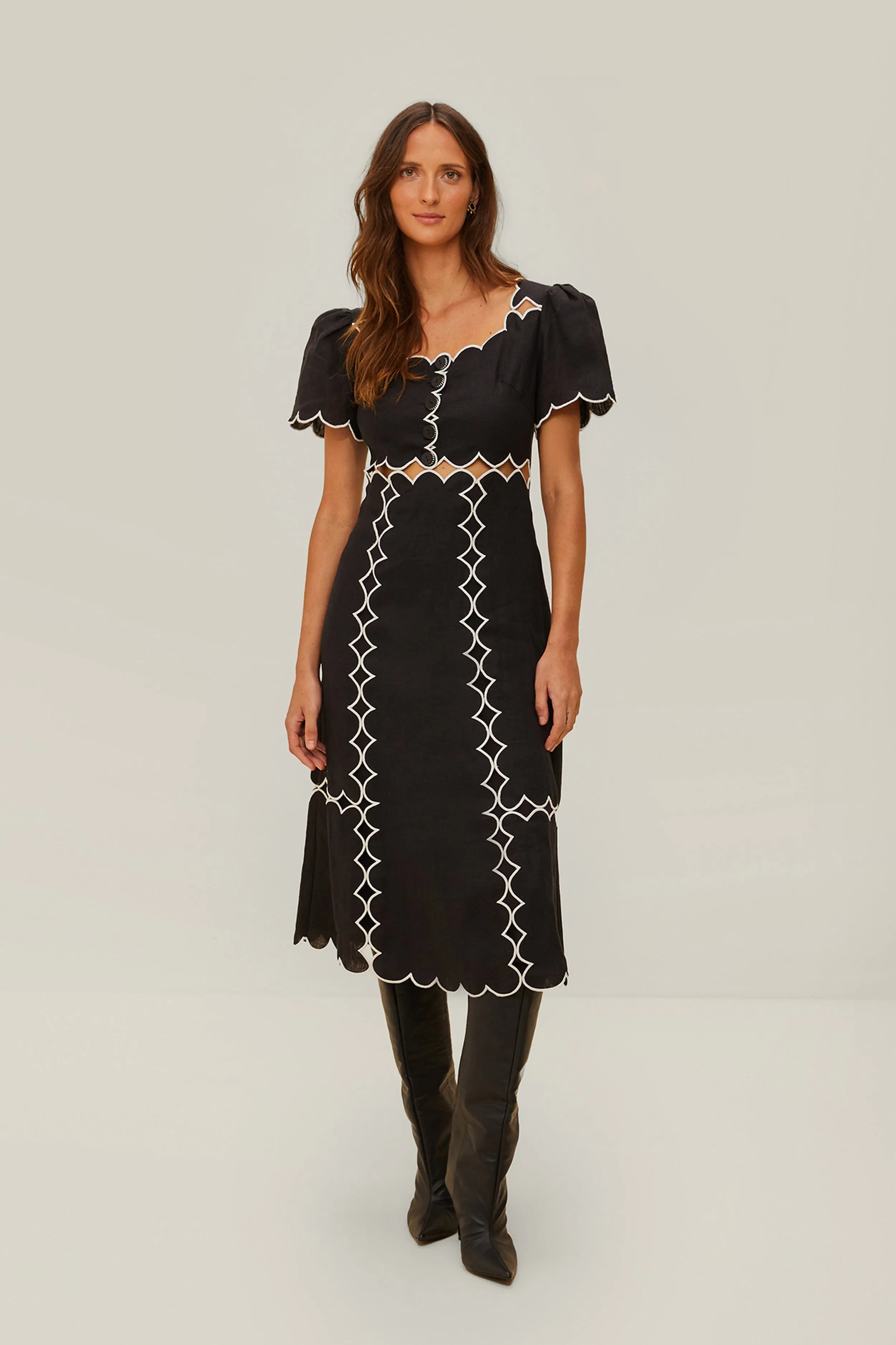 Black Short Sleeve LENZING™ ECOVERO™ Euroflax™ Maxi Dress sold by FARM Rio