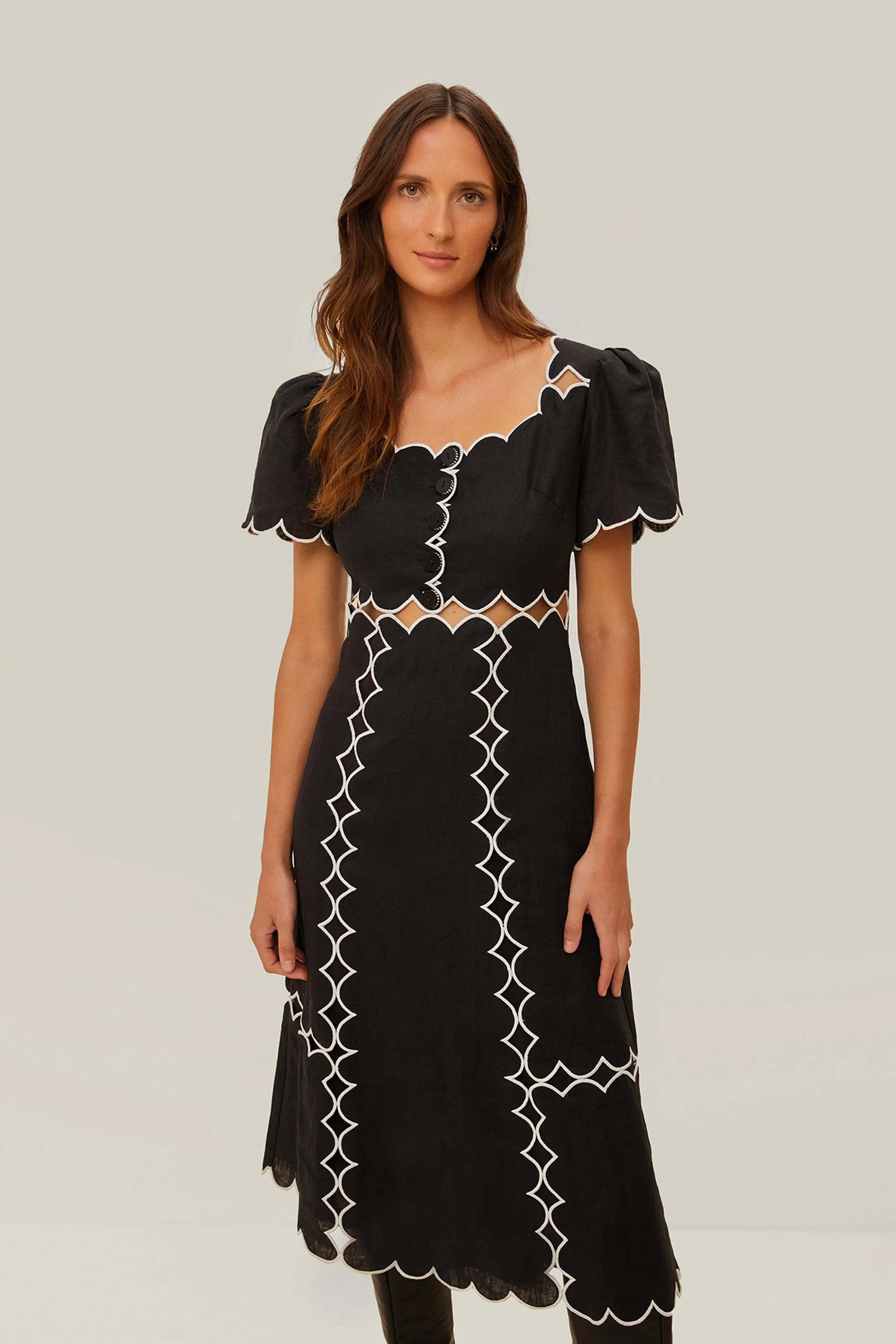 Black Short Sleeve LENZING™ ECOVERO™ Euroflax™ Maxi Dress sold by FARM Rio product image thumbnail 2