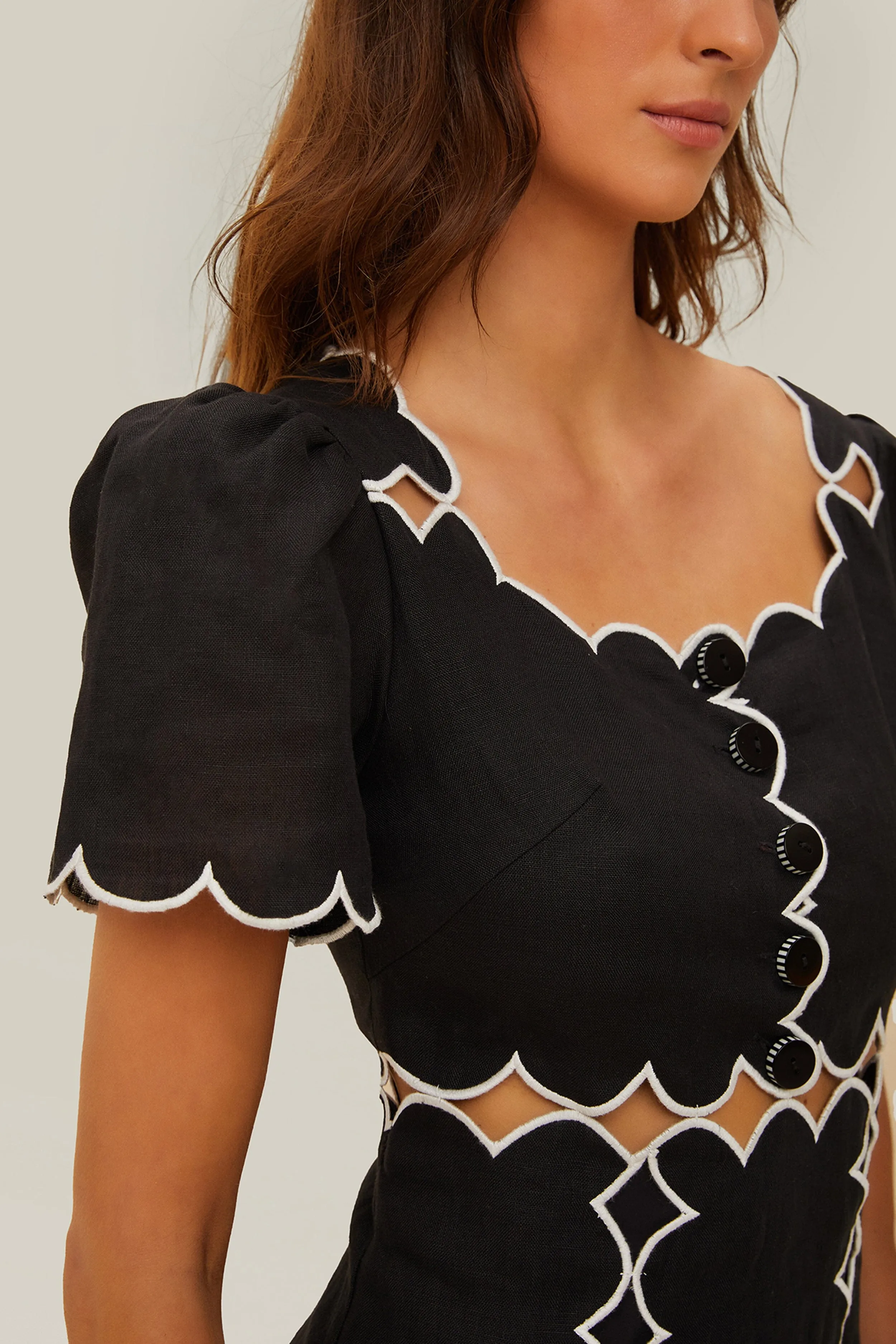 Black Short Sleeve LENZING™ ECOVERO™ Euroflax™ Maxi Dress sold by FARM Rio product image thumbnail 3