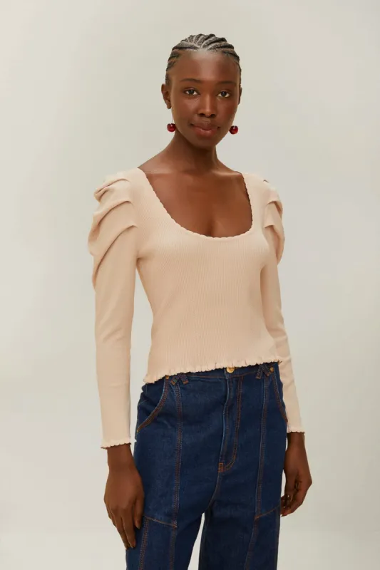 Off-White Knit Corset Top made by FARM Rio