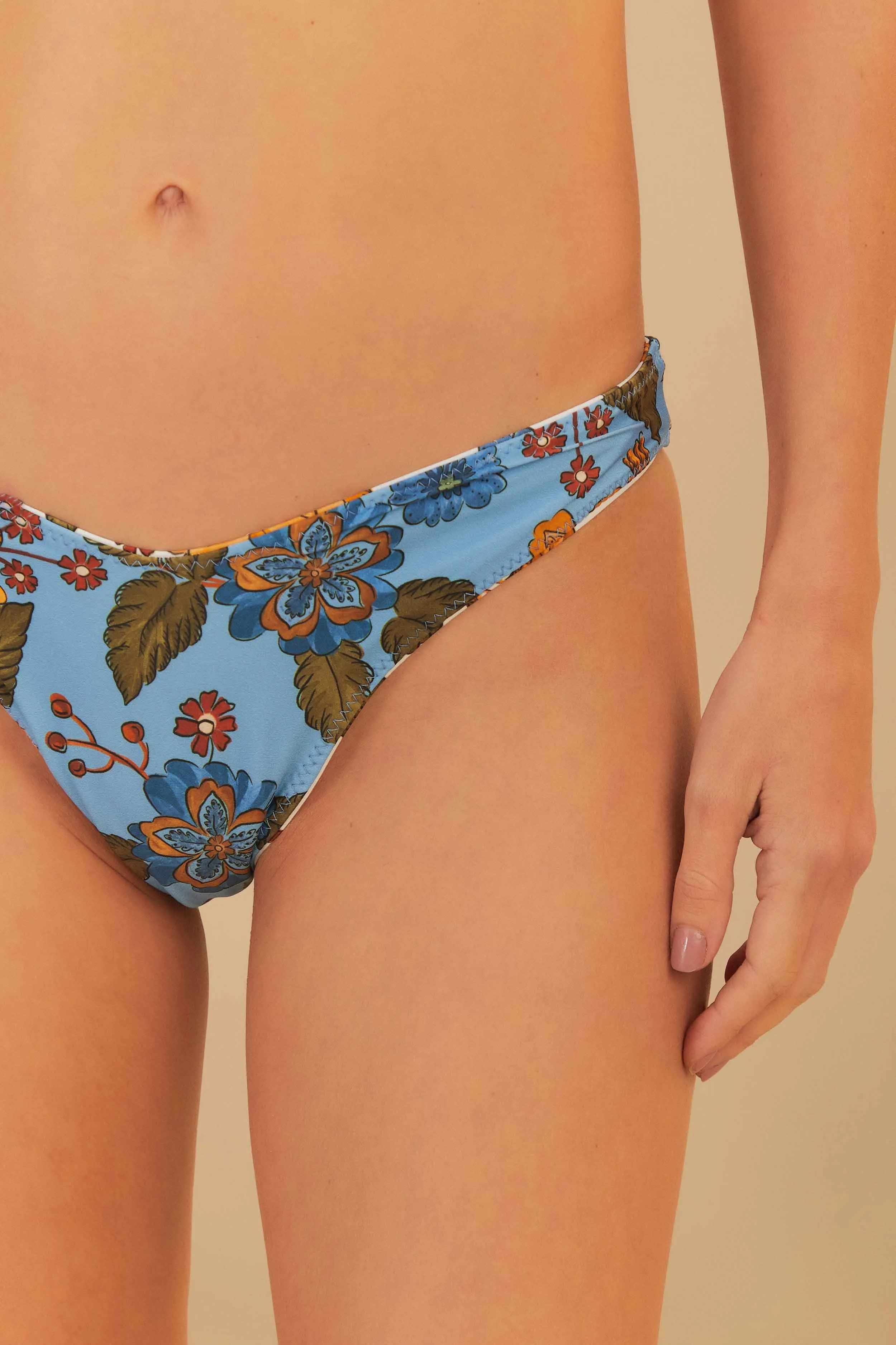 Blue Garden Scarf Reversible Bikini Bottom sold by FARM Rio product image thumbnail 3