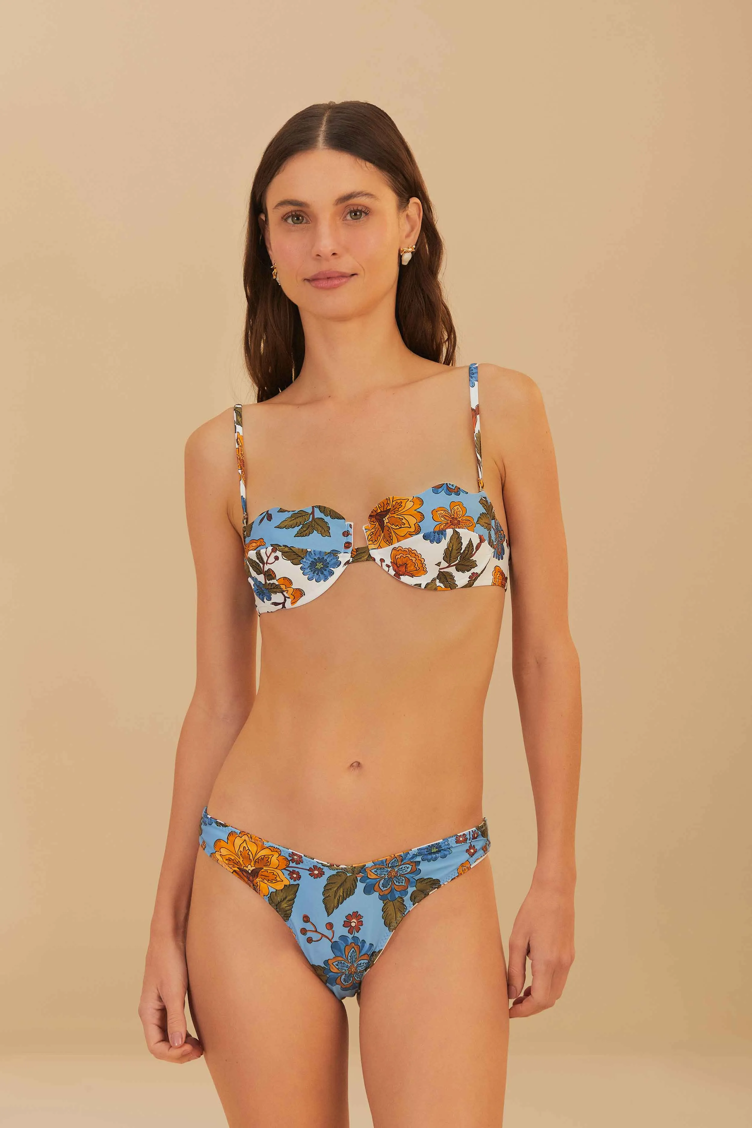 Blue Garden Scarf Reversible Bikini Bottom sold by FARM Rio product image thumbnail 4