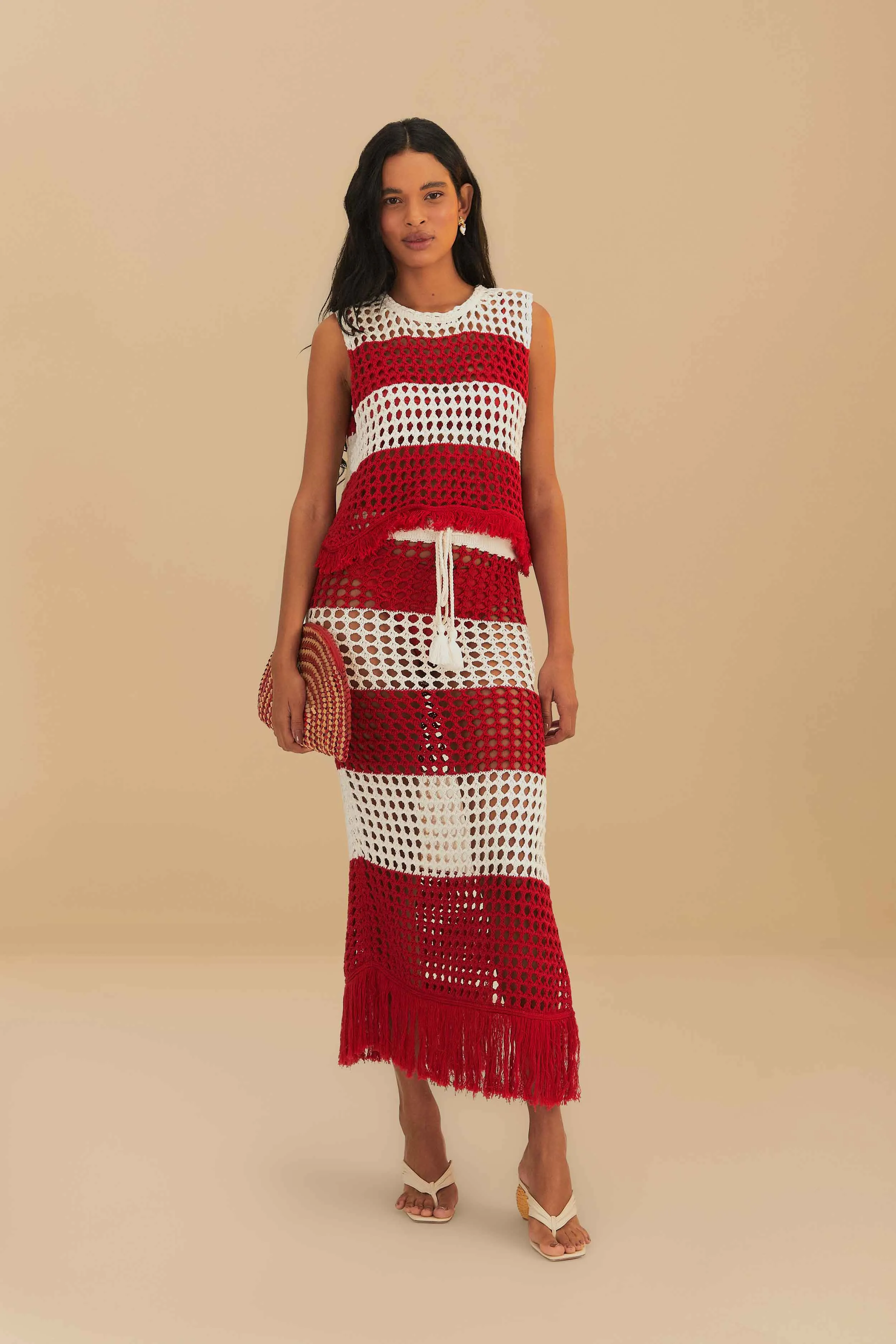 Red Stripes Crochet Blouse sold by FARM Rio product image thumbnail 2