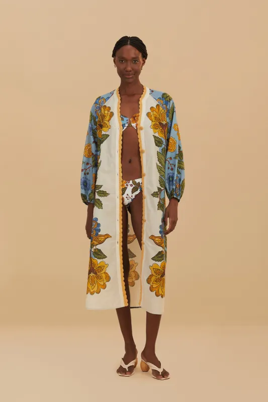 Off-White Garden Scarf Crochet Chemise sold by FARM Rio