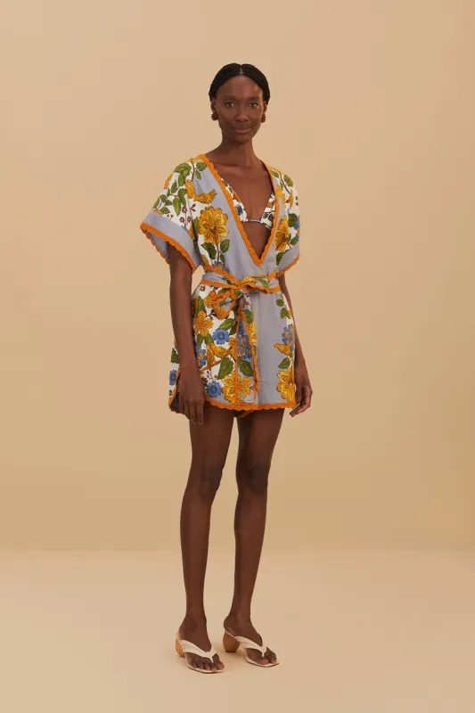 Blue Garden Scarf Romper sold by FARM Rio