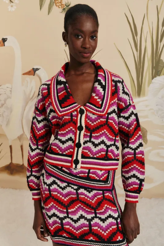 Multicolor Ombre Heart Knit Cardigan sold by FARM Rio