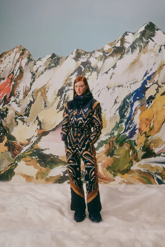 Black Pineapple Ikat Ski Jumpsuit made by FARM Rio