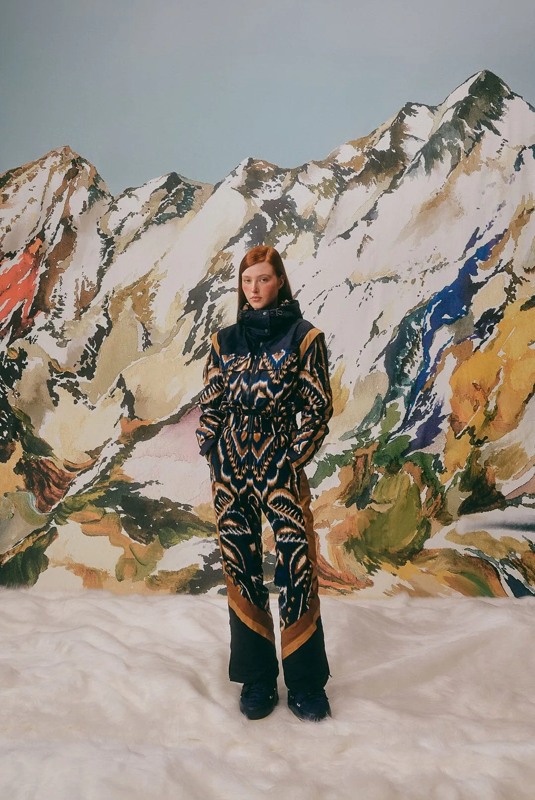 Black Pineapple Ikat Ski Jumpsuit sold by FARM Rio