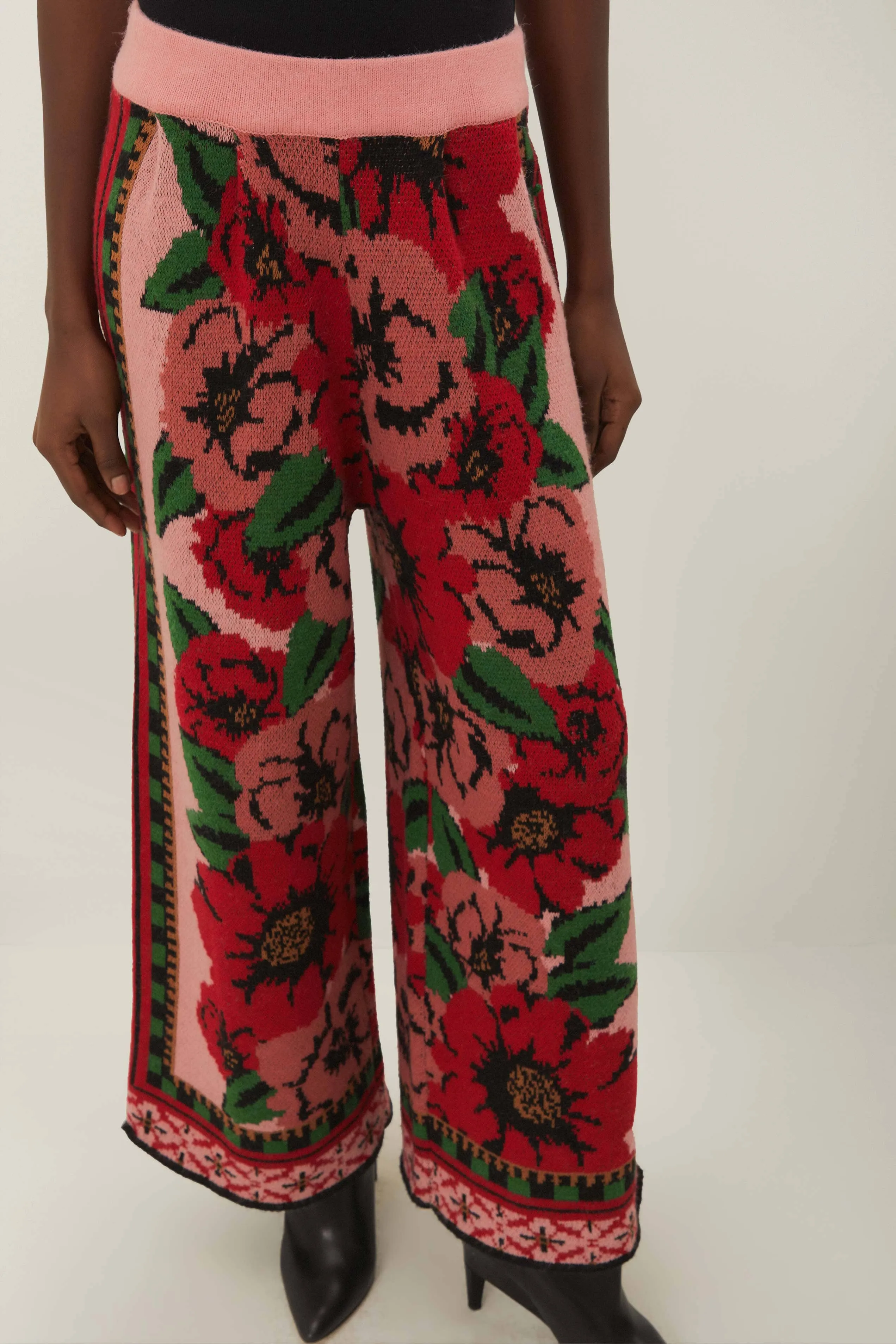 Pink Flower Tapestry Knit Pants sold by FARM Rio product image thumbnail 2