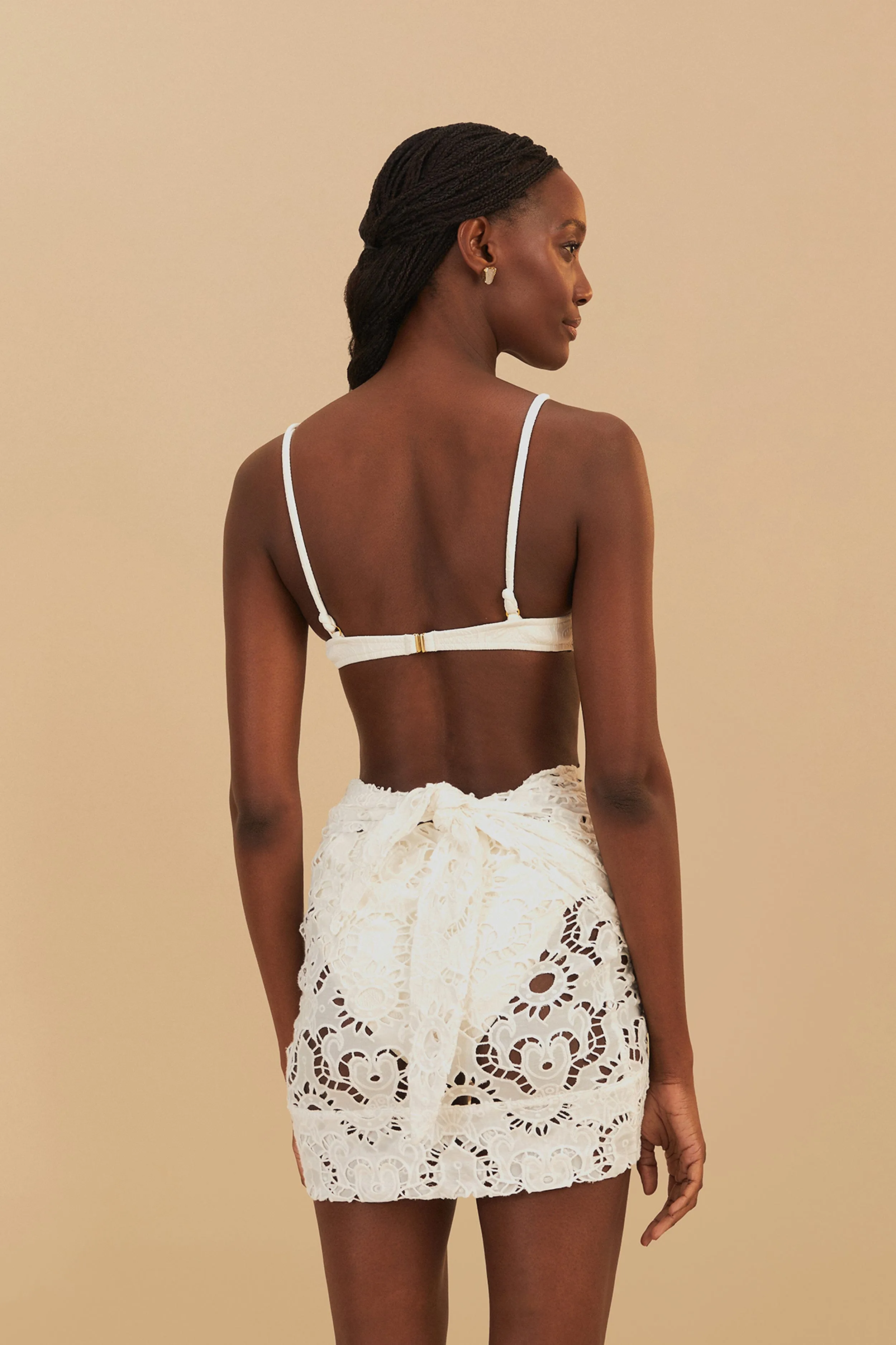 White Sun Eyelet Wrap Mini Skirt sold by FARM Rio product image thumbnail 3