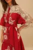 Red Floral Chains Guipure Midi Dress sold by FARM Rio