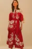 Red Floral Chains Guipure Midi Dress sold by FARM Rio