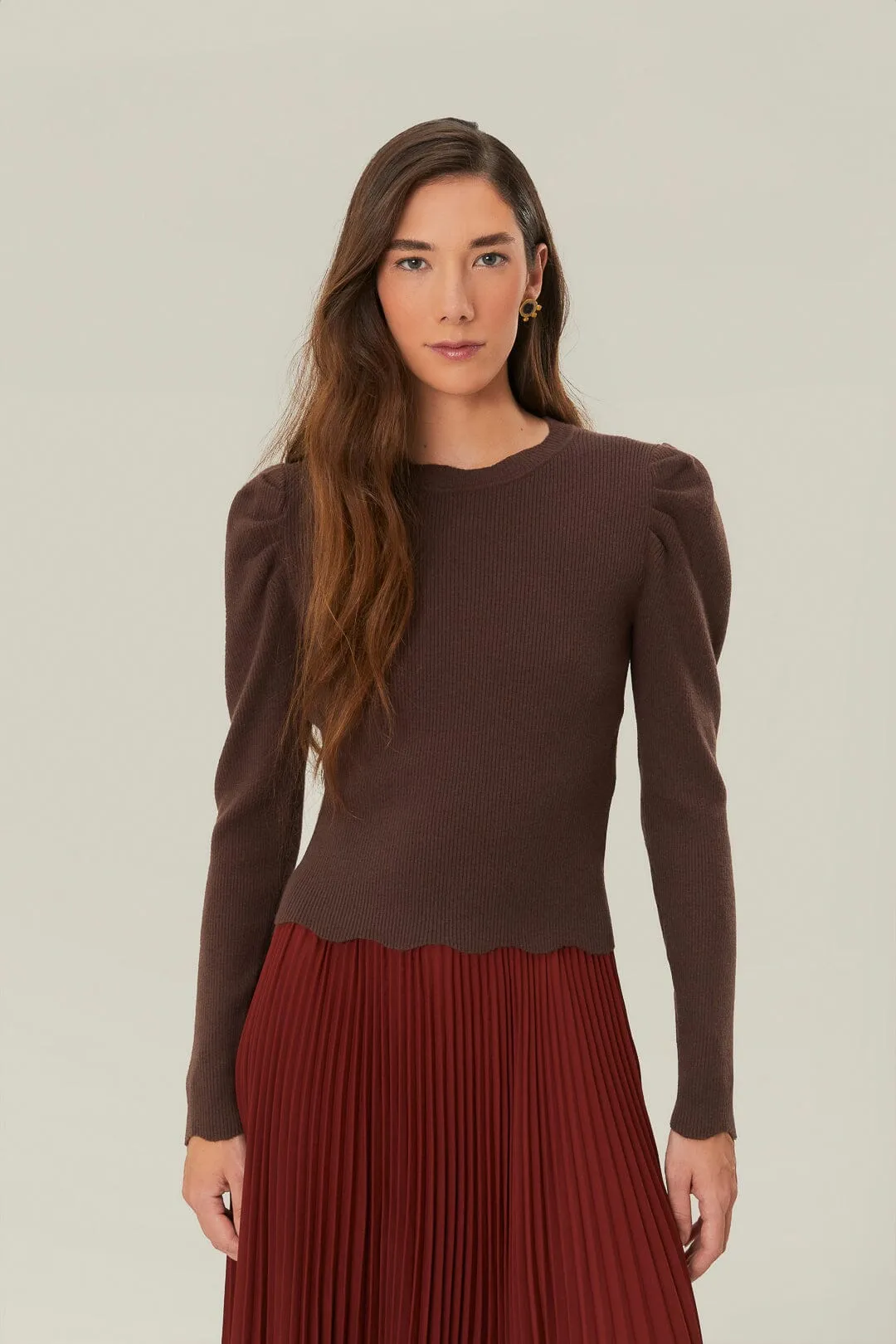 Brown Knit Blouse sold by FARM Rio product image thumbnail 2