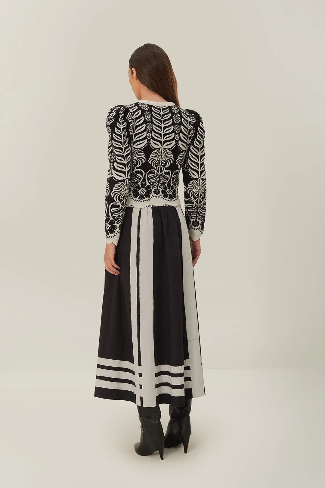 Black Nature Midi Skirt sold by FARM Rio product image thumbnail 5