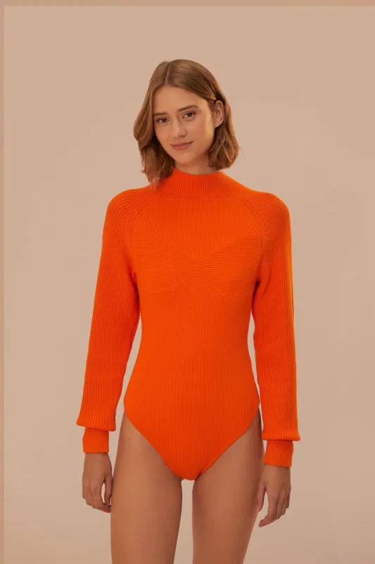 Orange Knit Bodysuit sold by FARM Rio