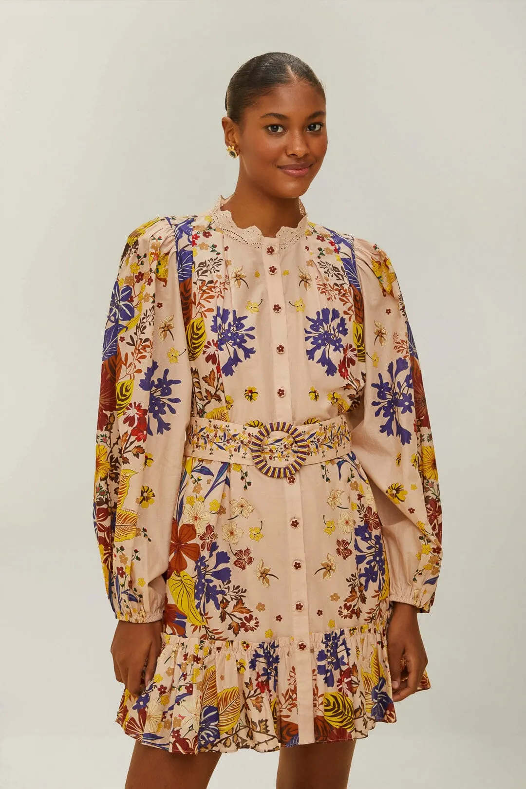 Pink Beauty Bouquet Puff Sleeve Mini Dress sold by FARM Rio product image thumbnail 2