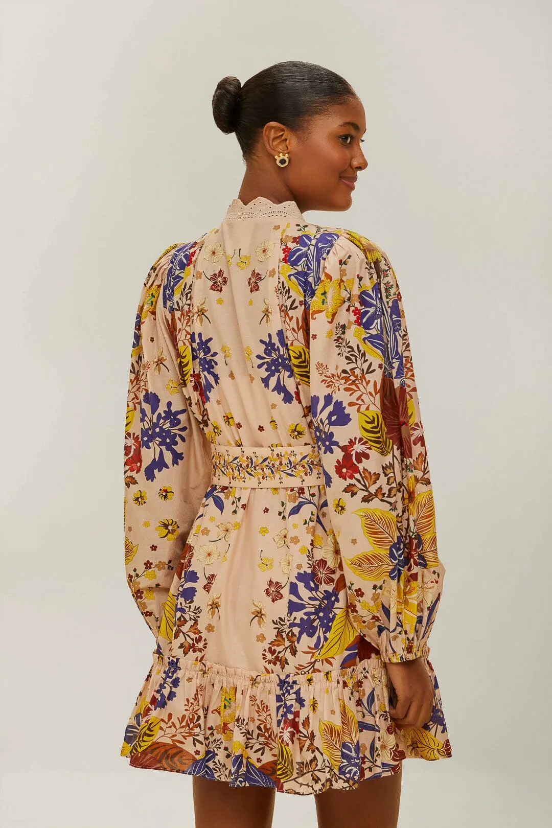 Pink Beauty Bouquet Puff Sleeve Mini Dress sold by FARM Rio product image thumbnail 3