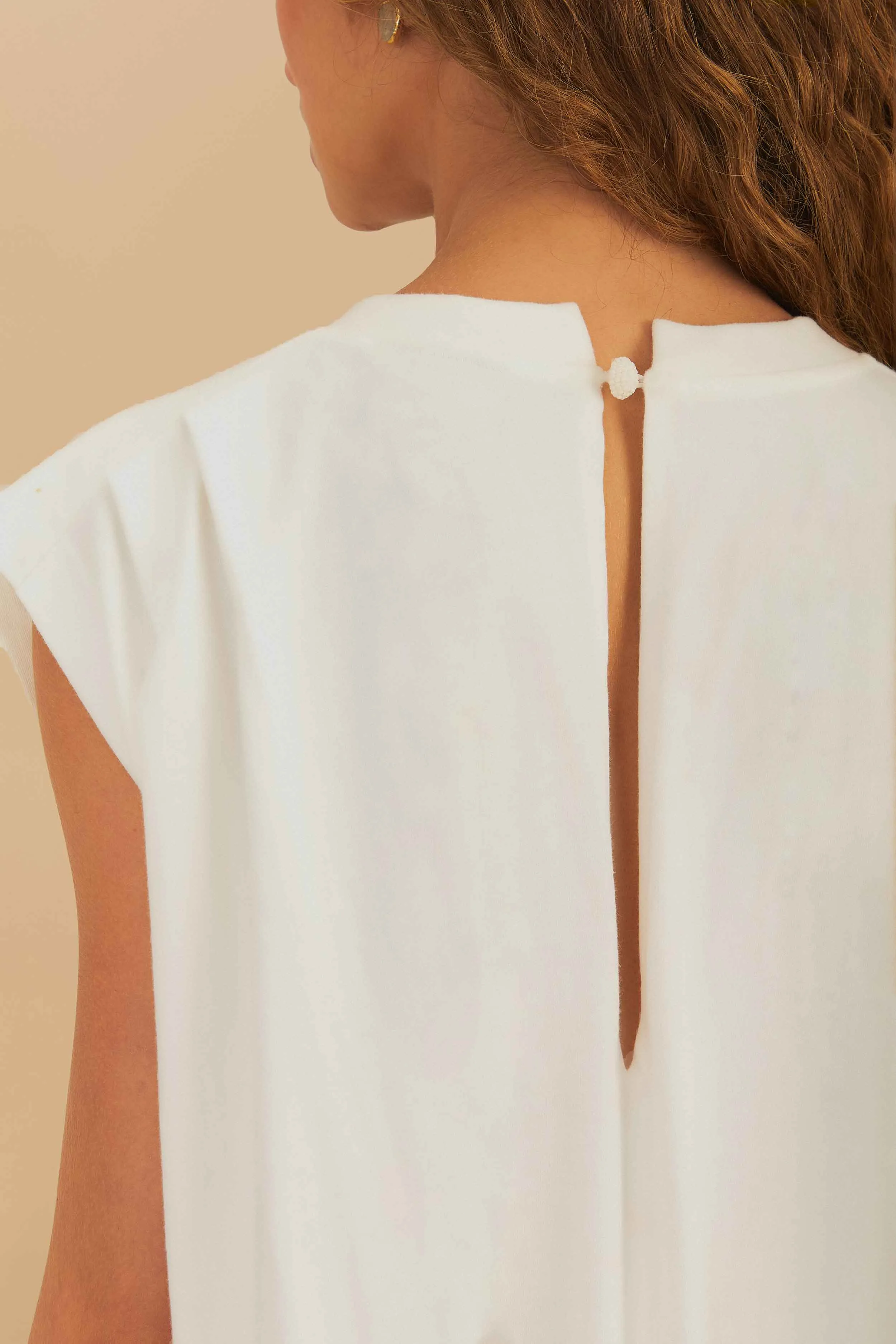 Off-White Rio Sleeveless Organic Cotton Jumpsuit sold by FARM Rio product image thumbnail 4