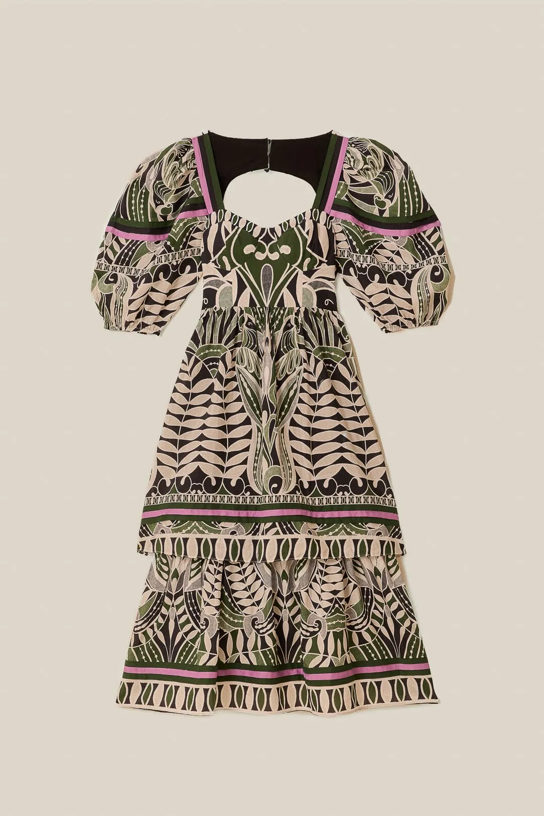 Black Lace Nature Short Sleeve Maxi Dress sold by FARM Rio product image thumbnail 5