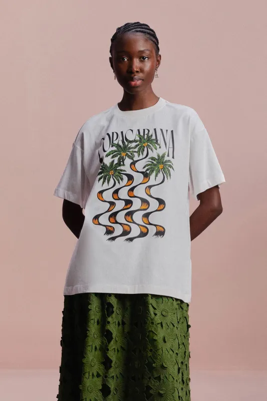 Off-White Copacabana Relaxed Organic Cotton T-Shirt sold by FARM Rio