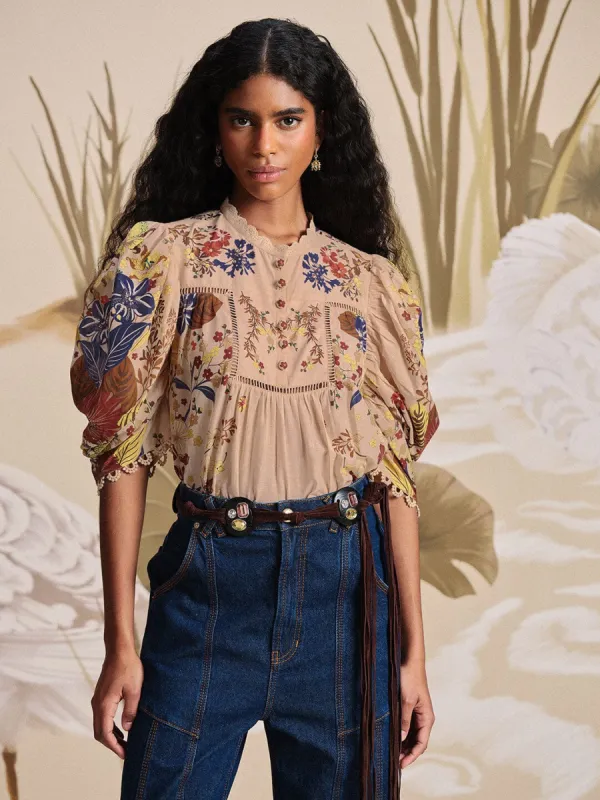 Pink Beauty Bouquet Blouse sold by FARM Rio