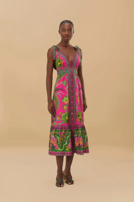 Ana Tapestry Pink Midi Dress sold by FARM Rio