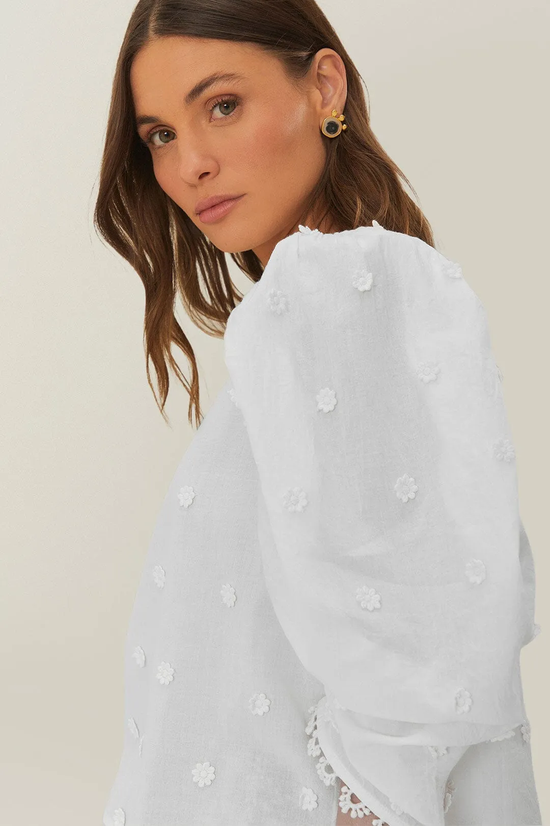 Off-White 3D Flowers Blouse sold by FARM Rio product image thumbnail 4