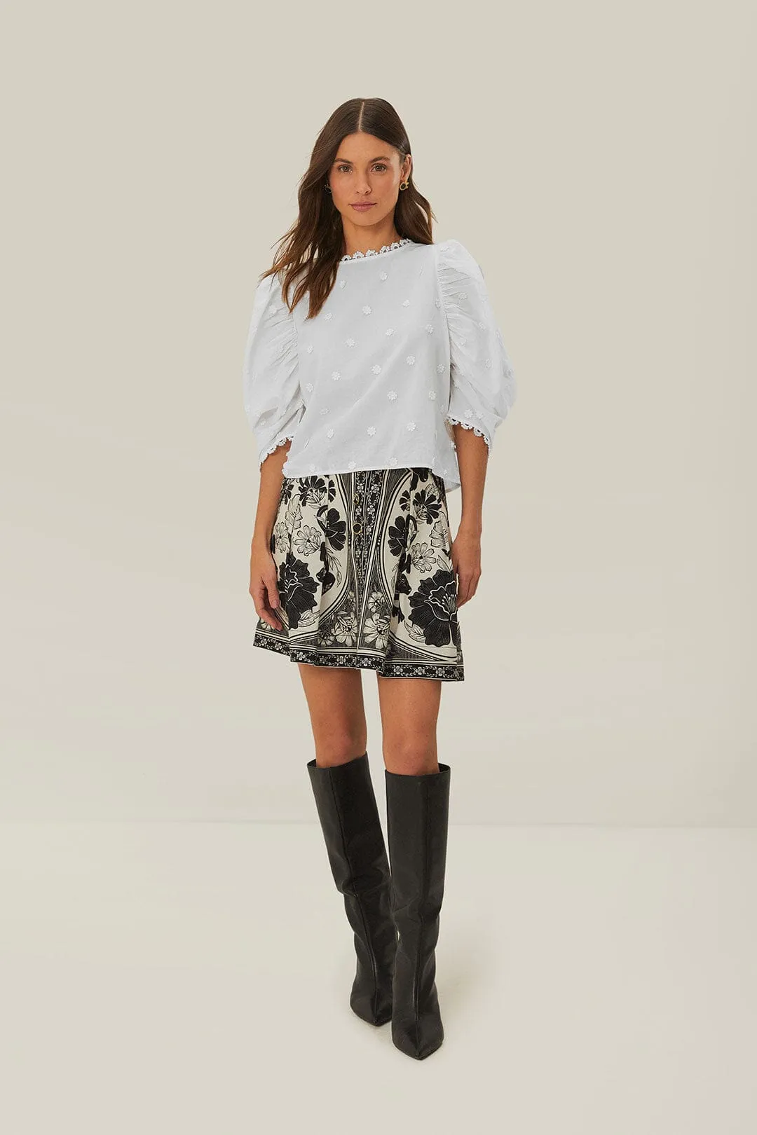 Off-White 3D Flowers Blouse sold by FARM Rio product image thumbnail 2