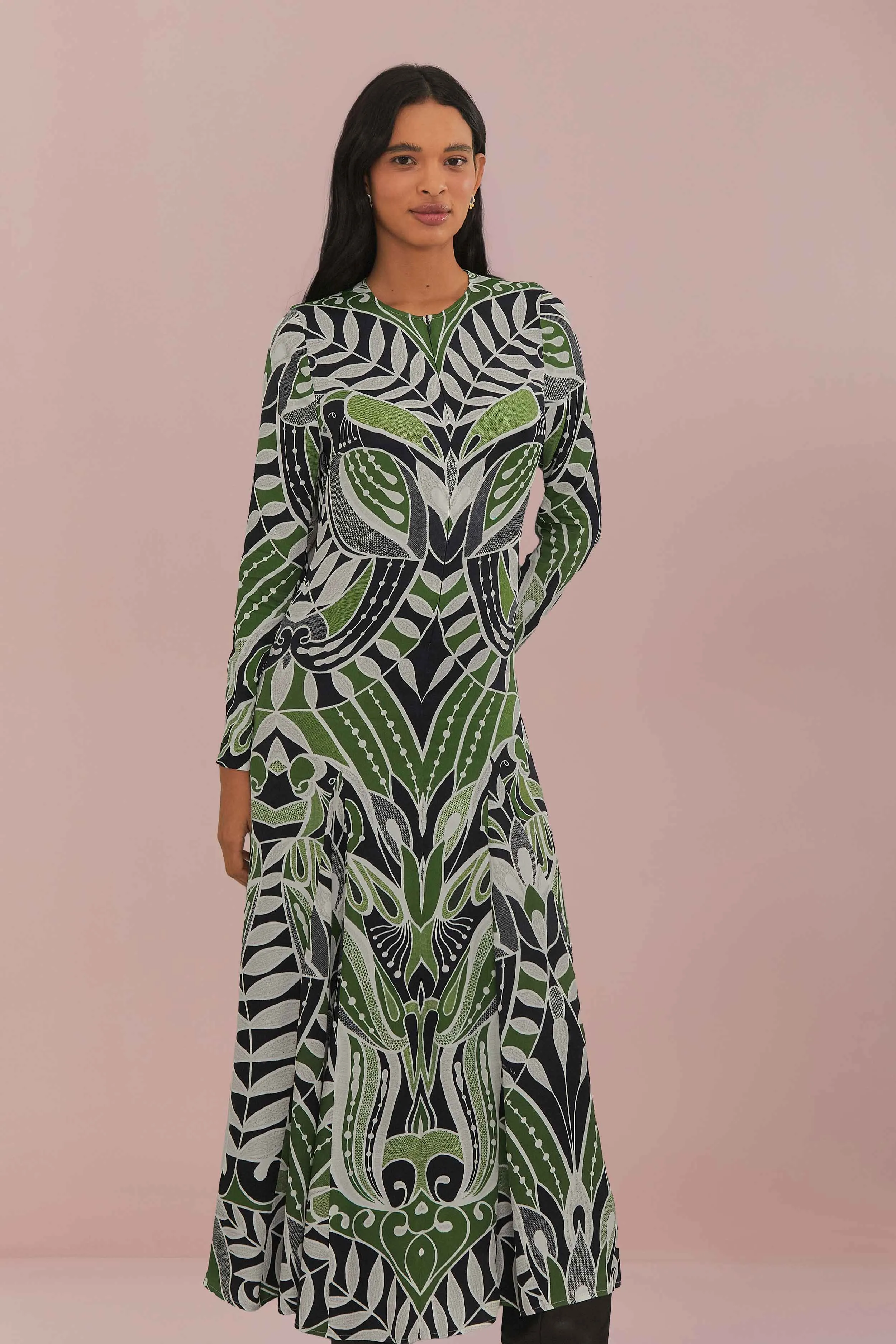 Black Lace Nature Midi Dress sold by FARM Rio product image thumbnail 3