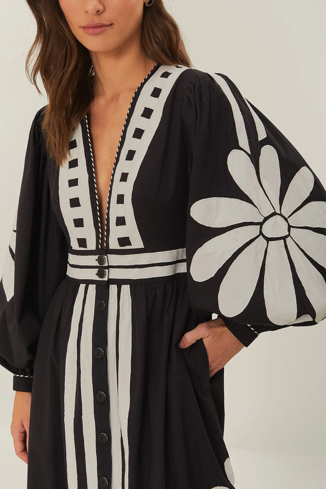 Black Nature Buttoned Maxi Dress sold by FARM Rio product image thumbnail 5