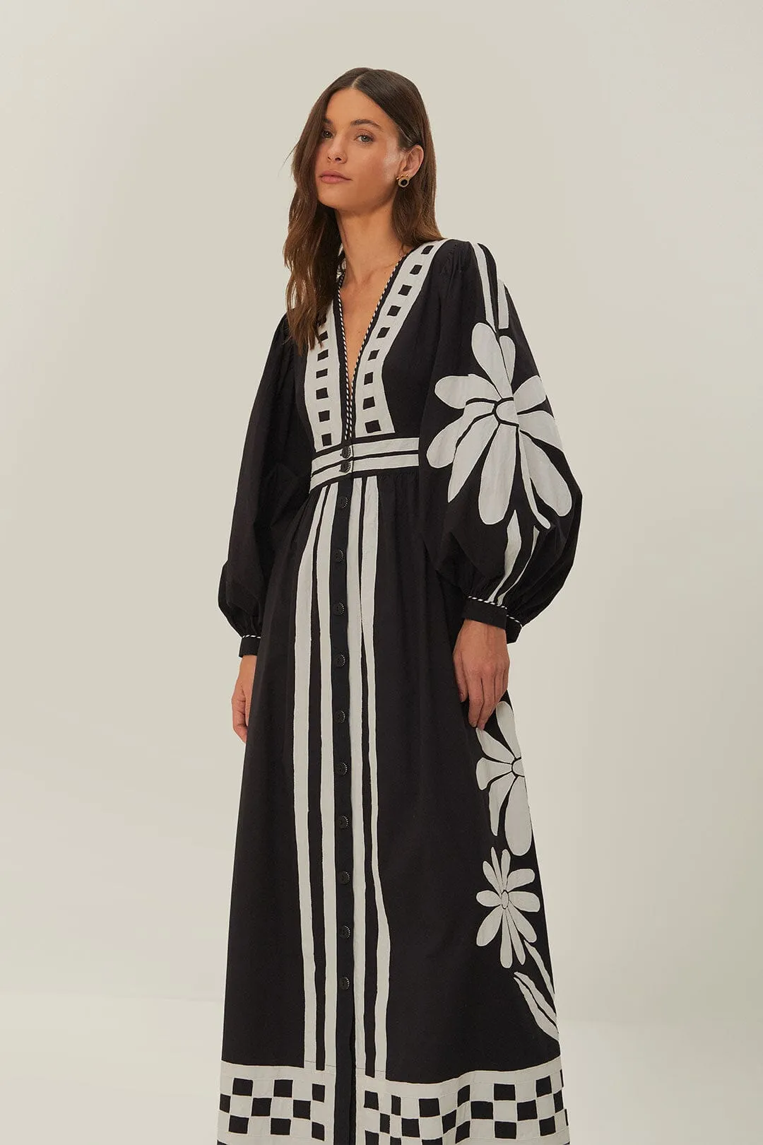 Black Nature Buttoned Maxi Dress sold by FARM Rio product image thumbnail 2