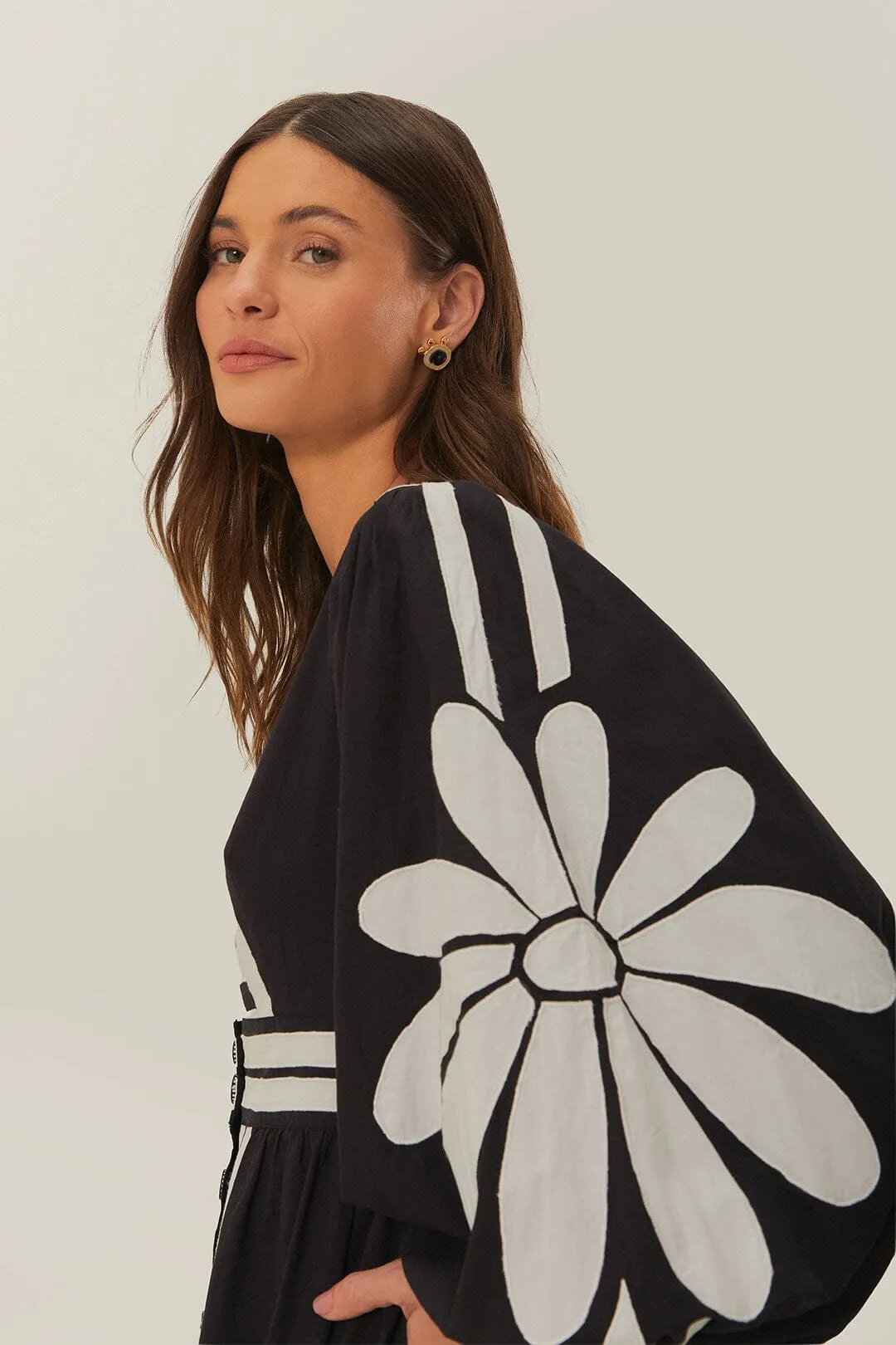 Black Nature Buttoned Maxi Dress sold by FARM Rio product image thumbnail 3